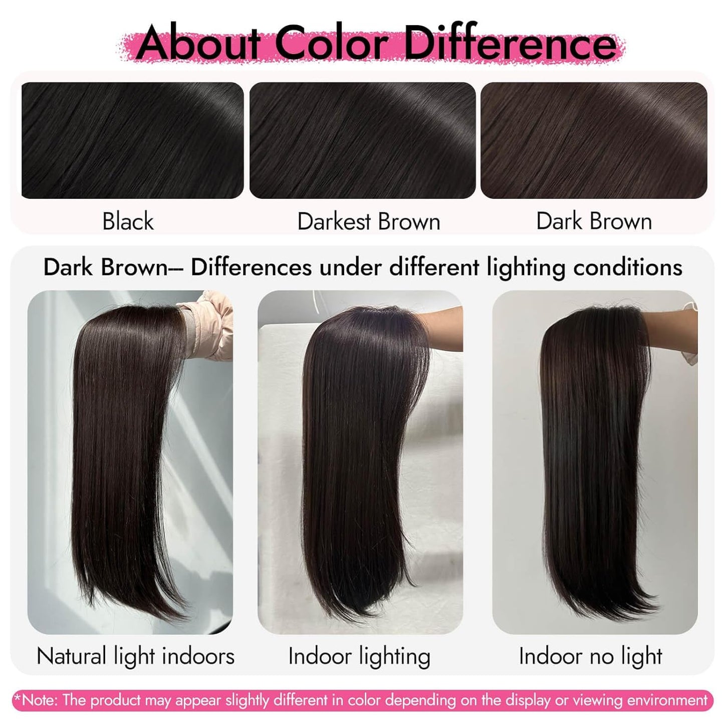 Black Synthetic Hair Toppers for Women - 5x6 Inch Large Base, Clip-In Wispy Bangs, 24 Inch Long Layered