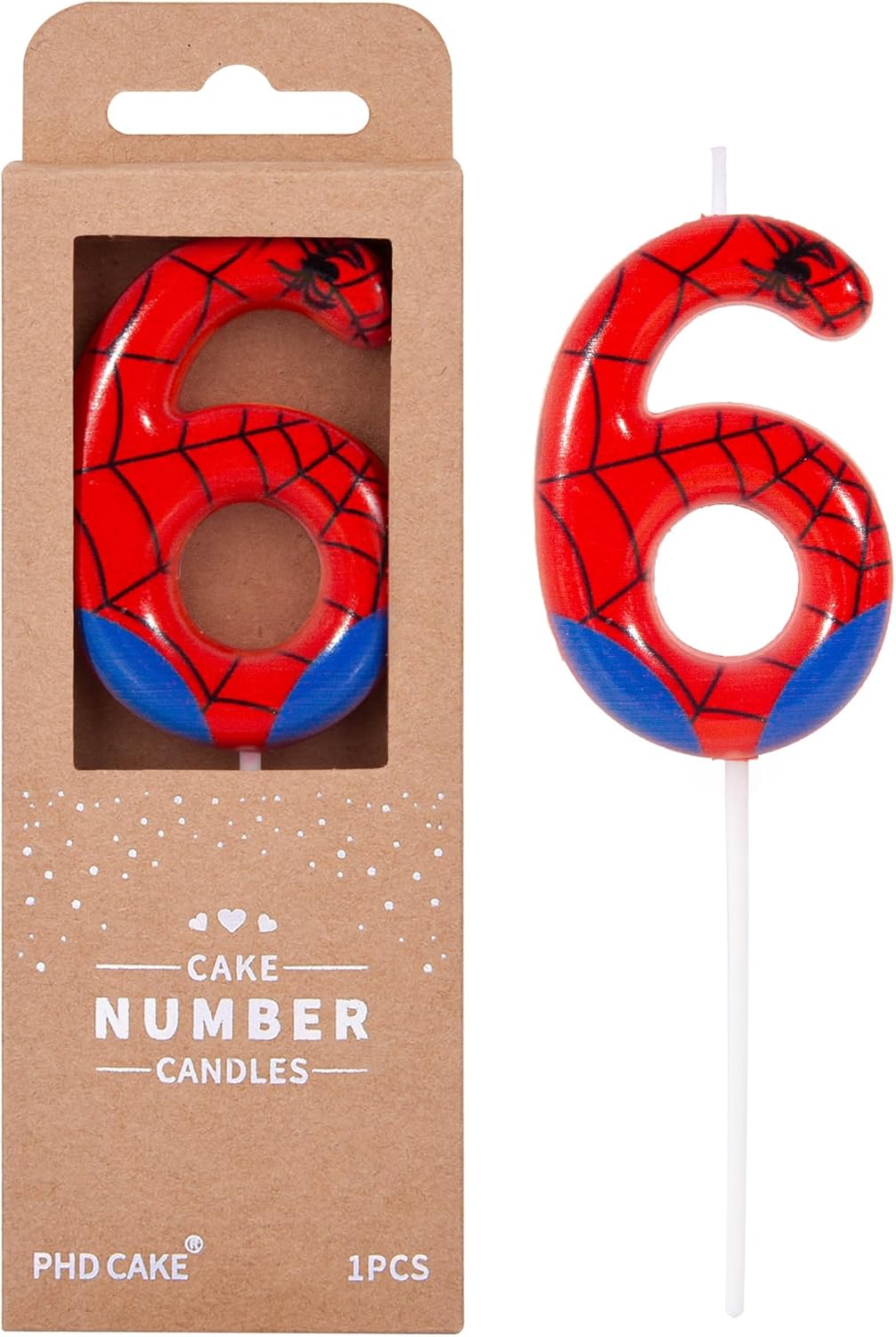 Number 3 Spider Birthday Candles - Cartoon Themed Cake Decor for Parties | 2.76 Inch