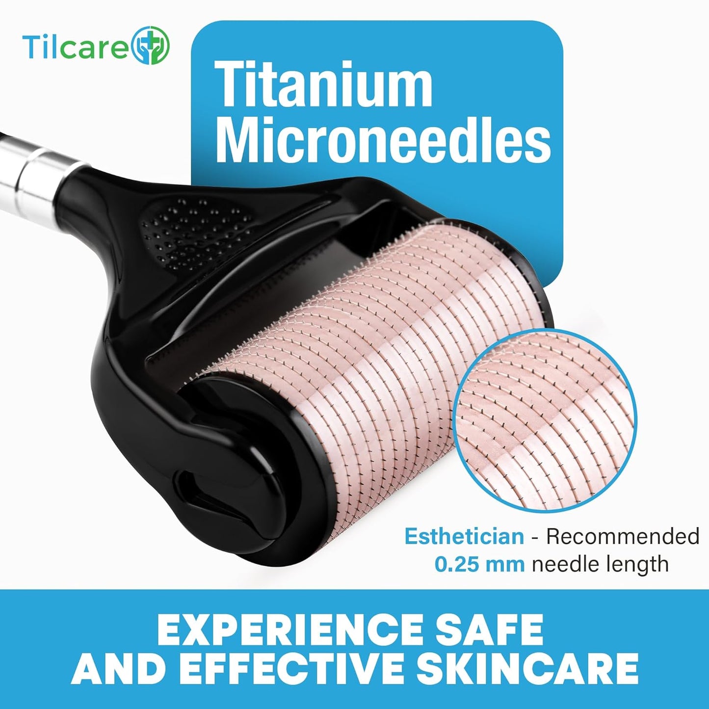 Ultra-Wide Derma Roller for Face - At-Home Microneedling Kit | 0.25mm Microneedle for Skin Care & Hair Growth