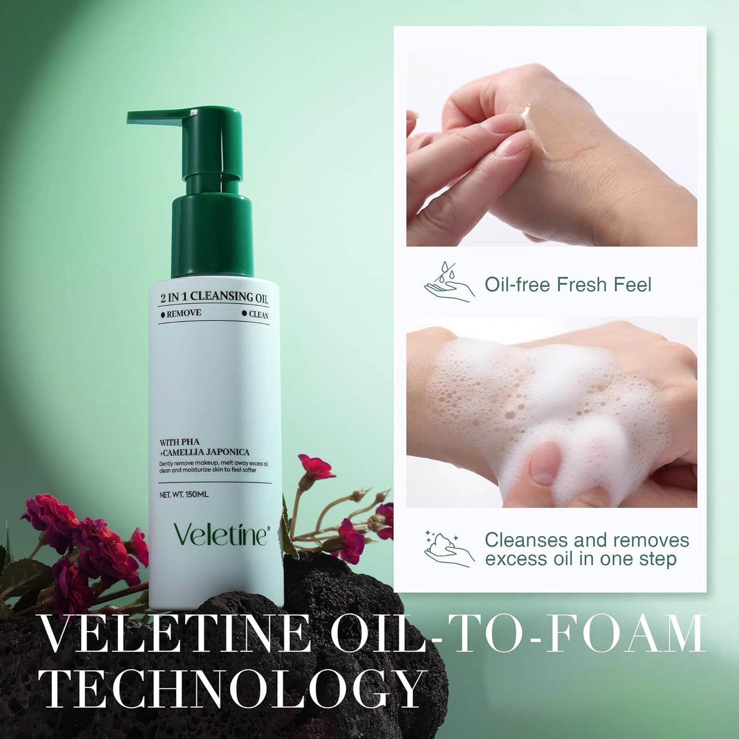 2-in-1 Makeup Remover Cleansing Oil - Lightweight Deep Cleanser with Centella & Camellia Extracts | 150ml for All Skin Types