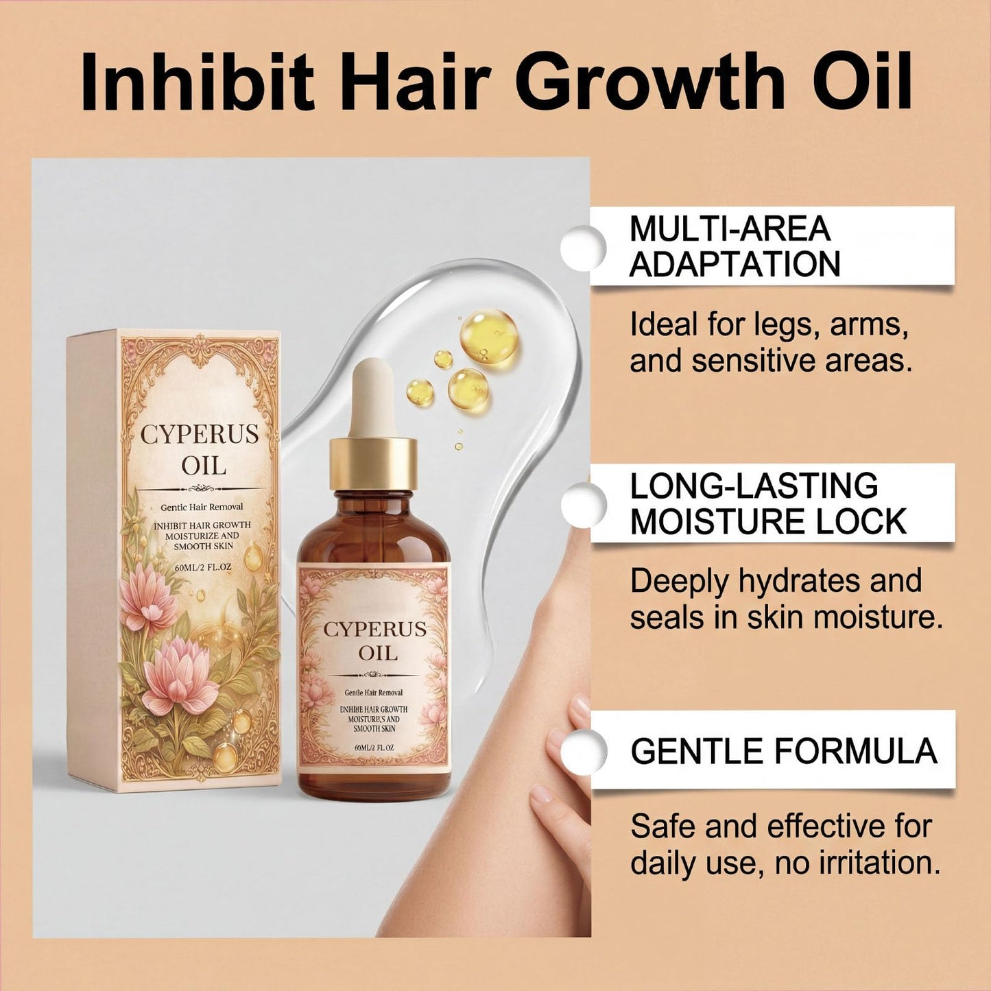 Rotundus Oil for Hair Removal, 2026 New Professional Hair Removal Oil, Organics Hair Removal for Women, Moisturizing Soothing, Gentle Formula, Safe for Sensit