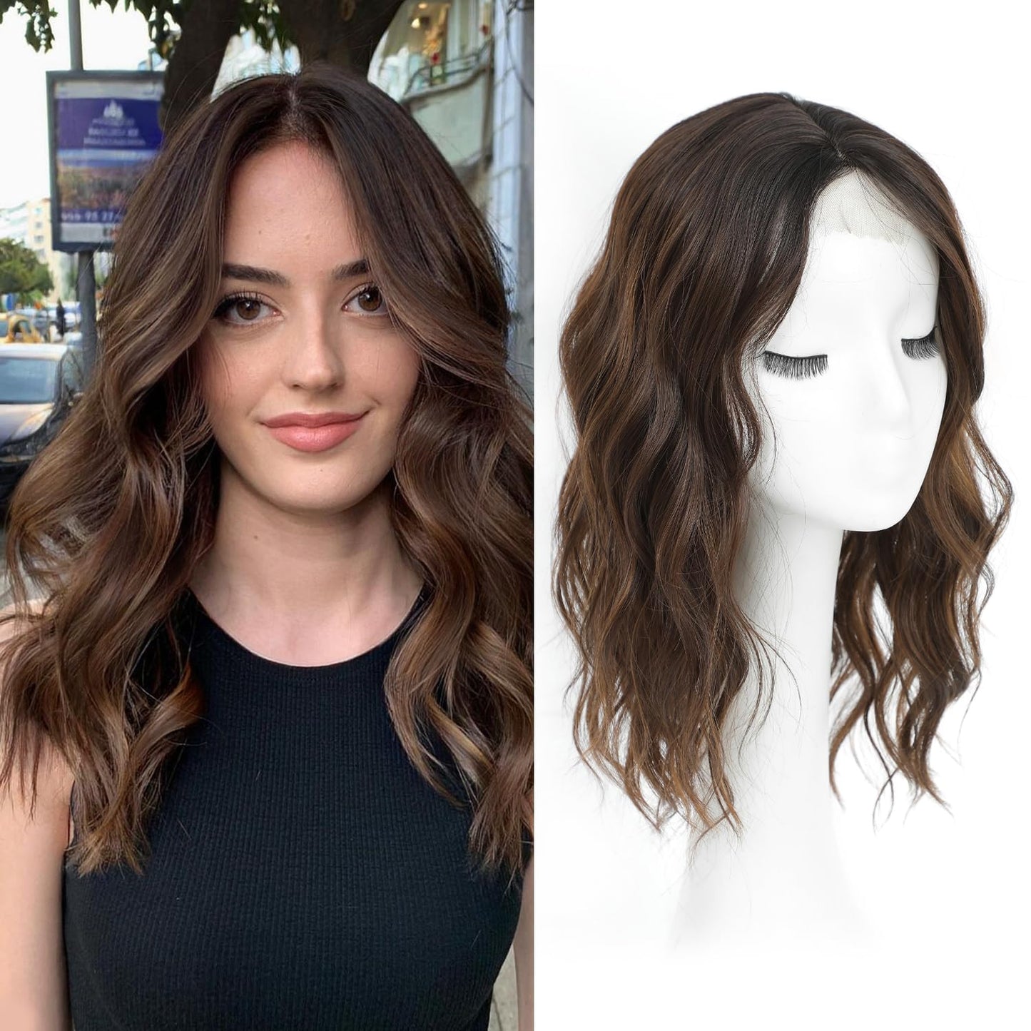 Wavy Hair Topper for Women - 16 Inch Full Coverage Hair Piece | Natural Blending, Easy to Wear