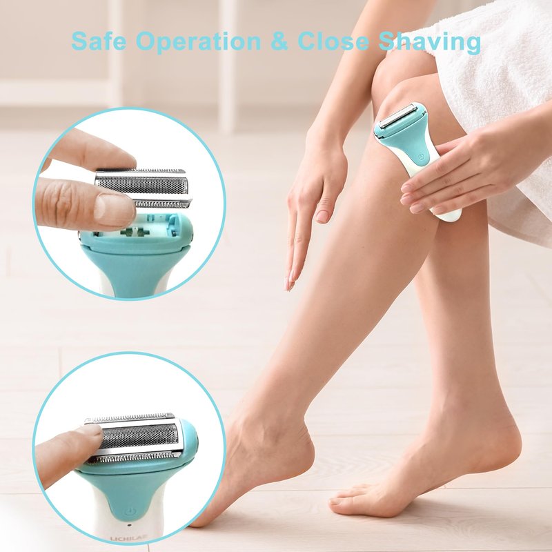 Lichilab Painless Women's Electric Razor & Bikini Trimmer - Waterproof Cordless Foil Shaver for Body,Legs,Underarms & Bikini Line,Wet/Dry TikTok Viral Hair Removal,Viridian/uih8
