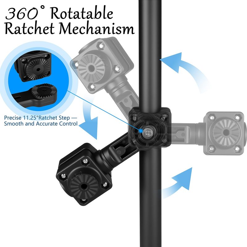 VINmounts 0 Degree Perspective Mount Compatible with LVS34,MultiMode Transducer Mount for Pole & Trolling Motor Shaft