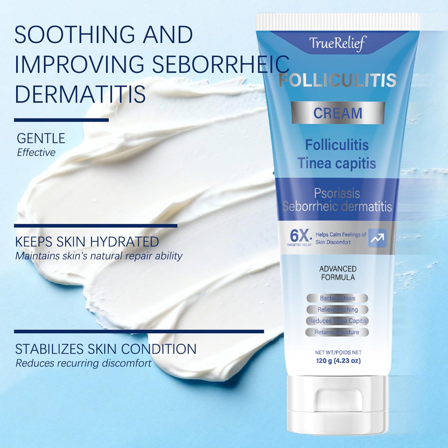 Folliculitis Cream - Soothes & Clears Bumps on Scalp, Face, Body | Ingrown Hairs & Razor Bumps Relief | 120g