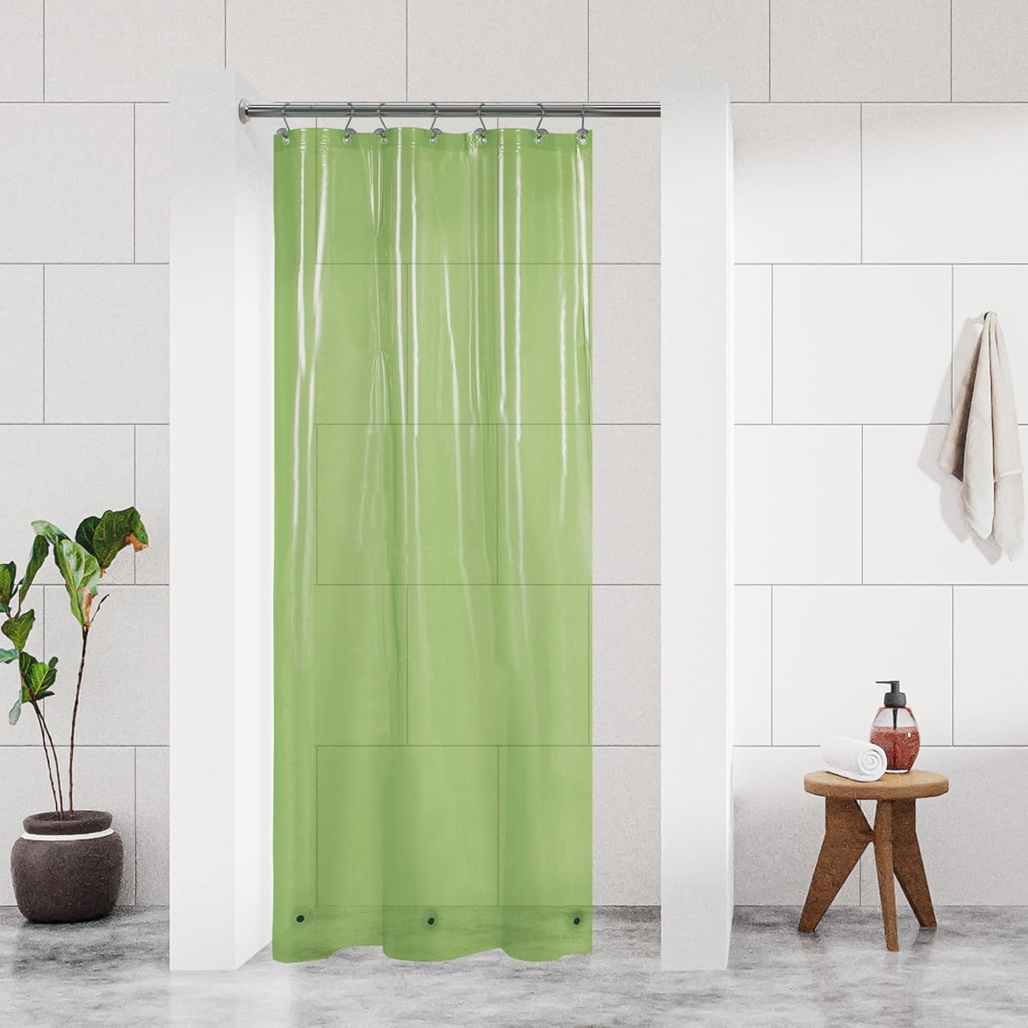 Clear Plastic Shower Liner - Premium Waterproof PEVA Curtain with Rustproof Grommets & 3 Magnets | Standard Size