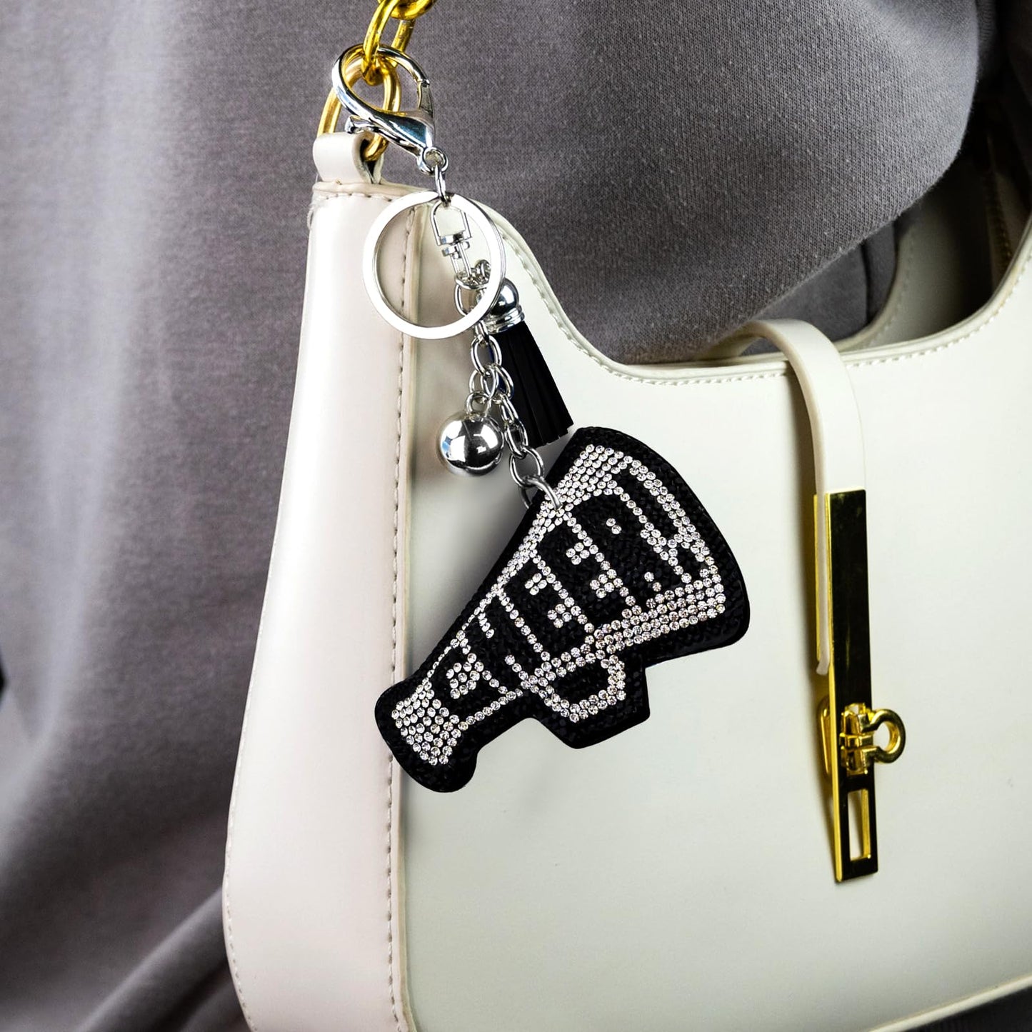 Cheer Keychain Bling Cheerleading Gift Bag Charms for Purse Handbags Backpacks Rhinestone Accessories for Women