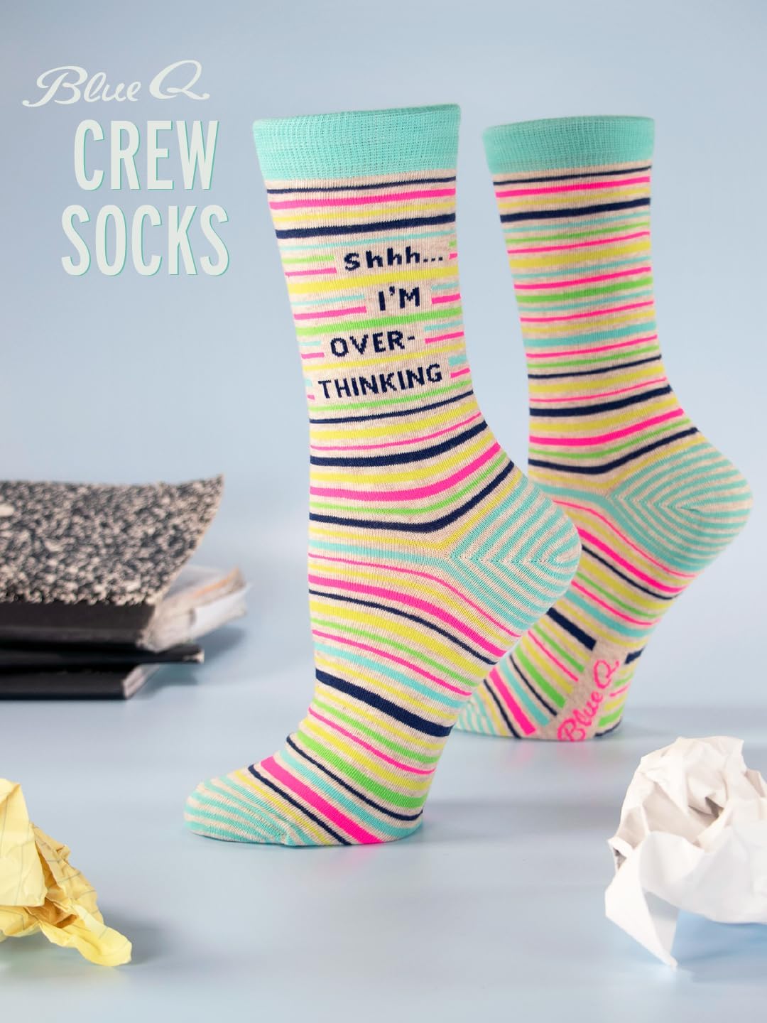 Funny Novelty Crew Socks for Women - Blue Q Sayings | Comfortable & Quirky Design