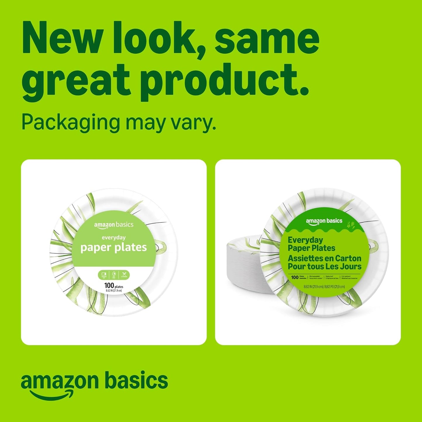 Disposable Paper Plates - 8.62 Inch Microwave-Safe & Cut Resistant | 100 Count, Soak-Proof