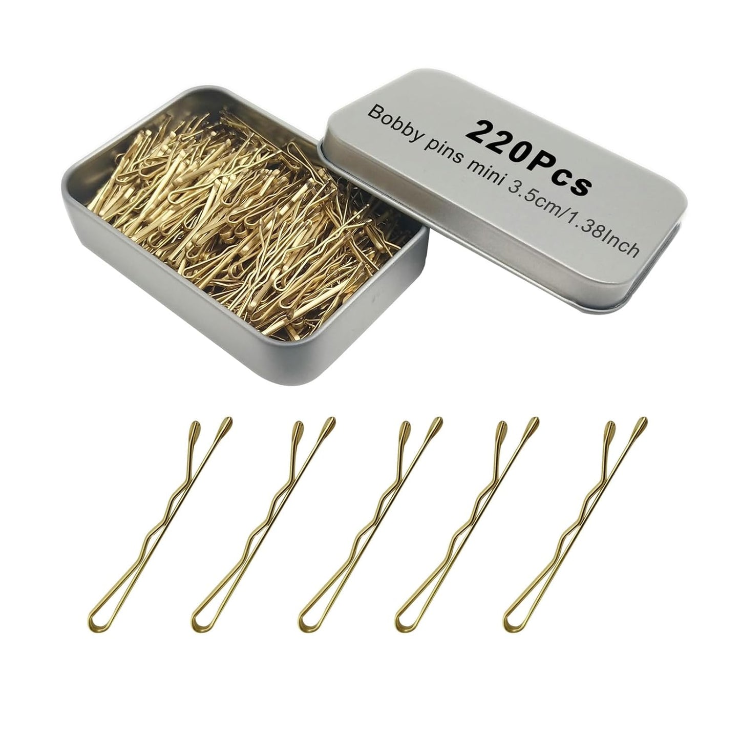 Bobby Pins - 330 Count Brown Hair Pins in Cute Box | Premium 2.2 Inch for Kids, Girls & Women