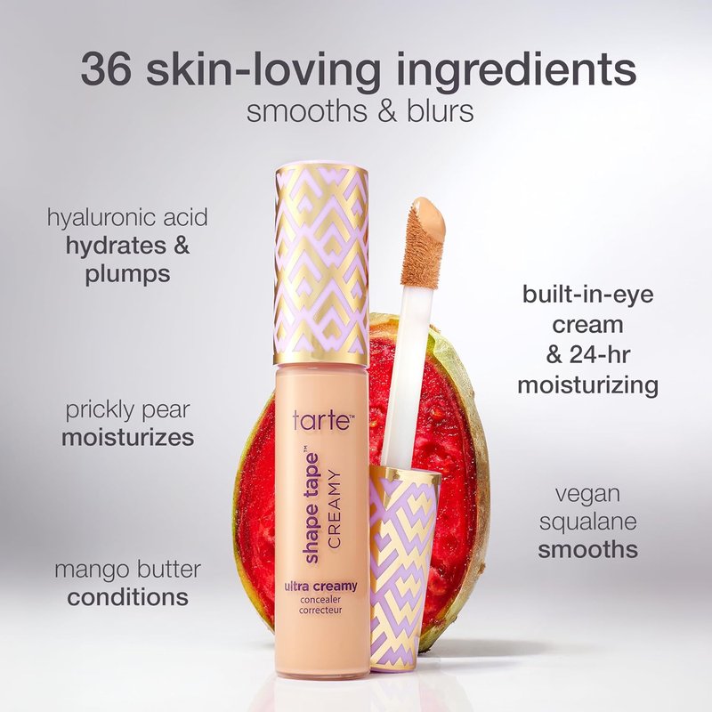 Tarte Shape Tape Concealer - Full Coverage, Hydrating Matte Finish | Vegan, 24HR Wear for Redness & Fine Lines