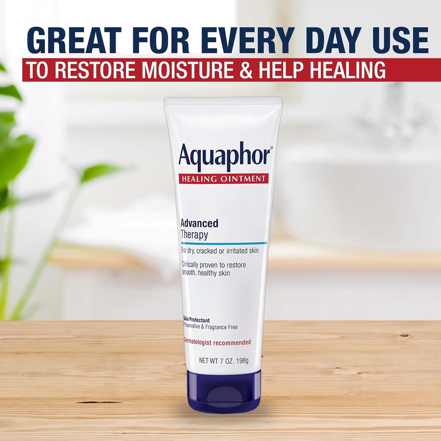 Aquaphor Healing Ointment - Advanced Therapy Skin Protectant for Dry Skin | 7 Oz Tube