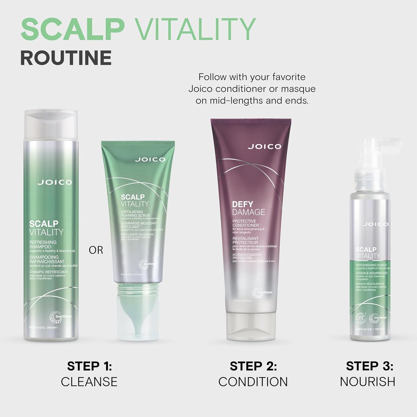 Joico Scalp Vitality Exfoliating Foaming Scrub - Healthy Scalp Support | Removes Oil & Buildup | 6 Fl Oz