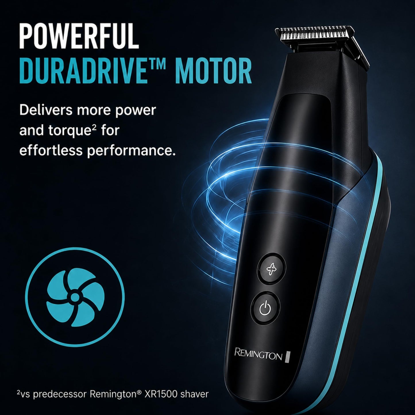 Remington Balder Head & Beard Rotary Shaver, 5 Flex Blades, DURADRIVE Motor with Turbo Boost, Cordless Wet/Dry Electric Razor with T-Blade Trimmer & Combs