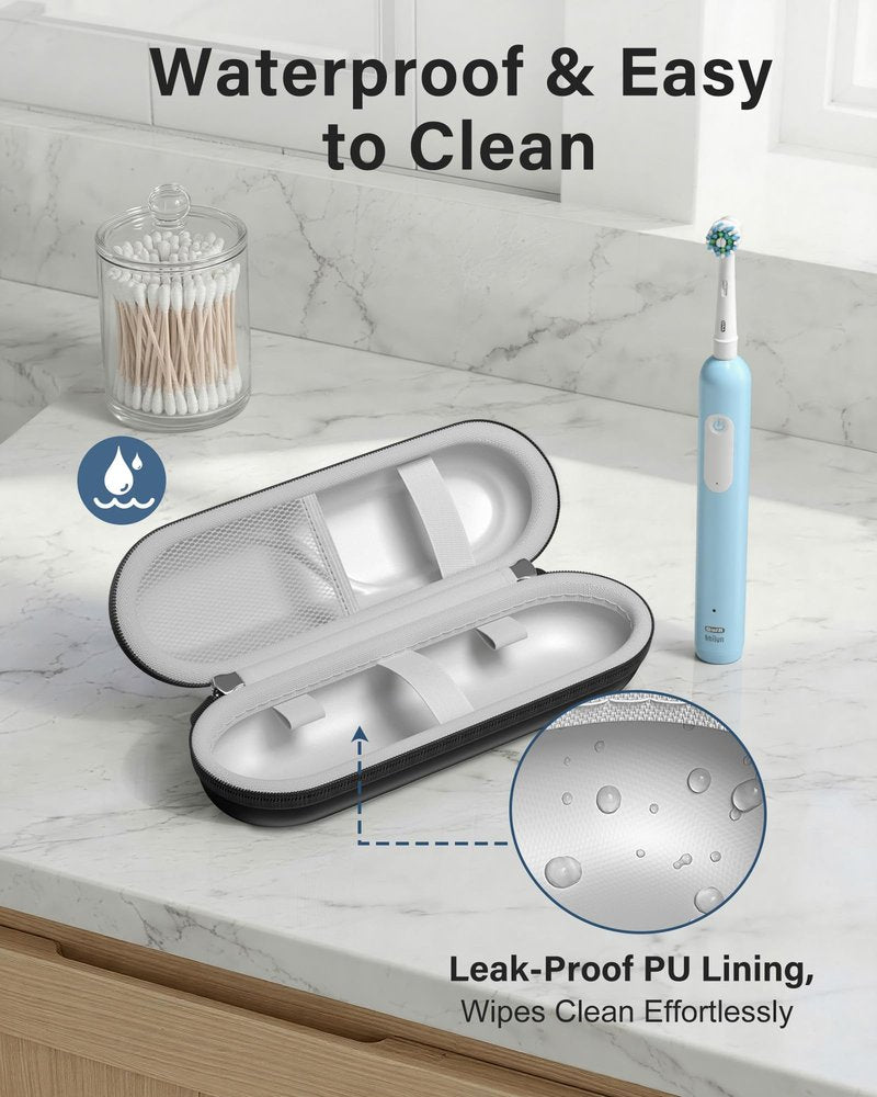 ProCase Toothbrush Travel Case for Oral-B/Oral-B Pro 1000 1500 5000 7000 7500 6000 9600/Philips Sonicare 4100 5100 1100 6100 5300 Oral-B iO Electric Toothbrush Portable Hard Container -Black