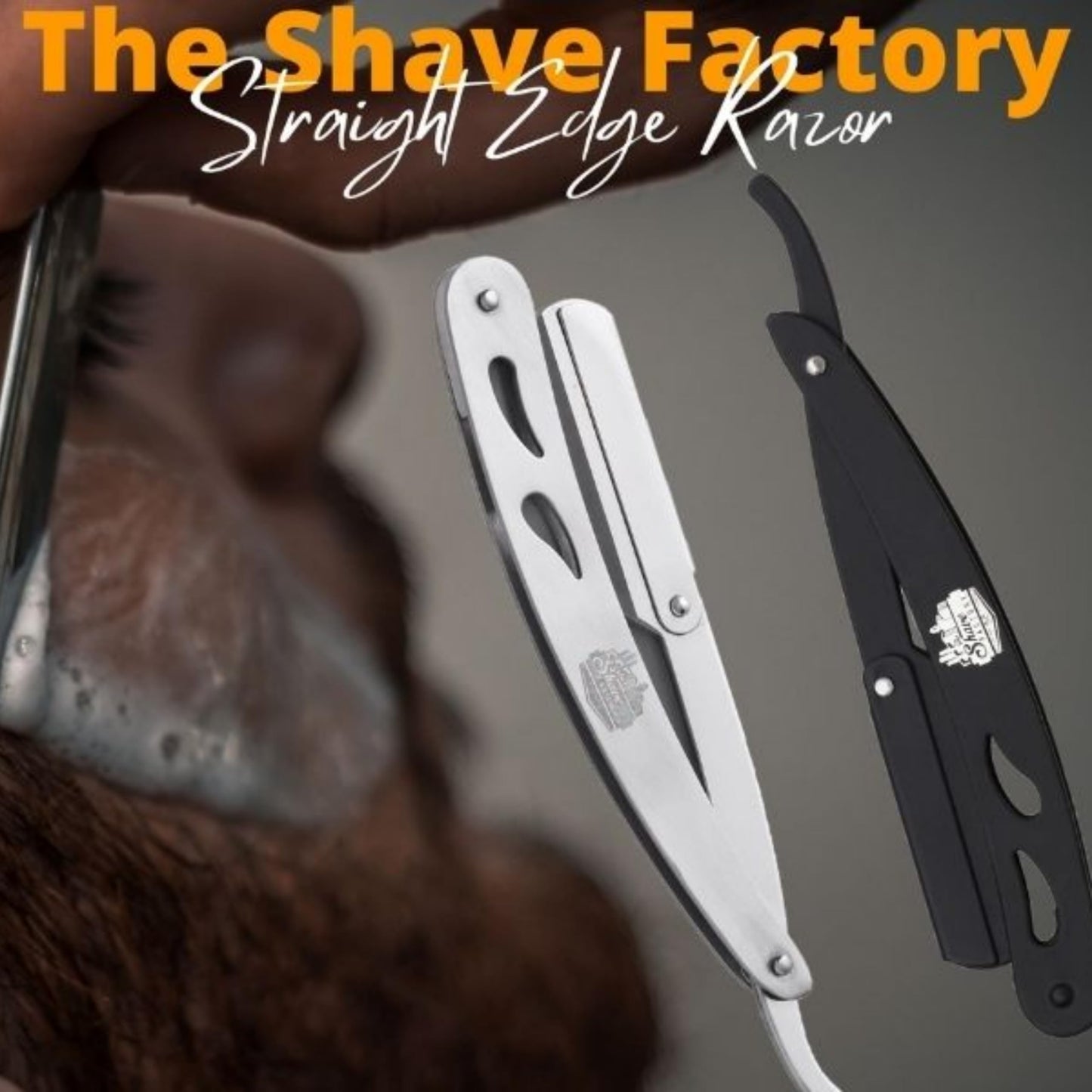 the shave factory Straight Edge Razor Kit (Black / 100 Dorco Single Edge Razor Blades Red)