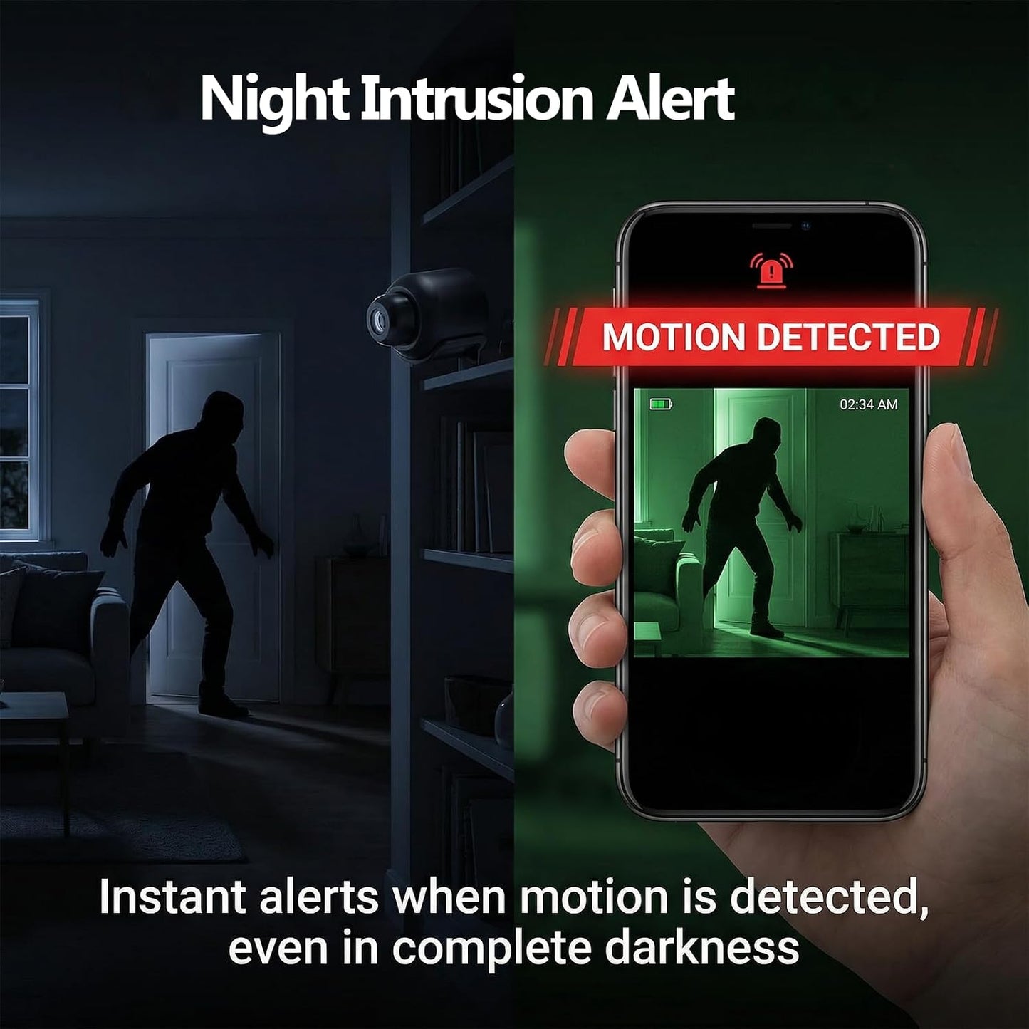 Mini WiFi Camera - Wireless Indoor Security Camera with Motion Detection & Night Vision | Compact Design for Home, Nanny, or Pet Monitoring