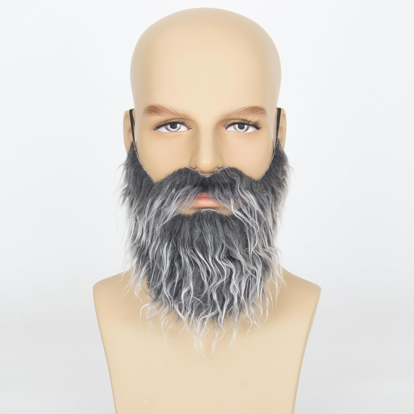 Fake Beard and Mustache for Men - Elastic Band Cosplay Facial Hair | Halloween Costume Accessory