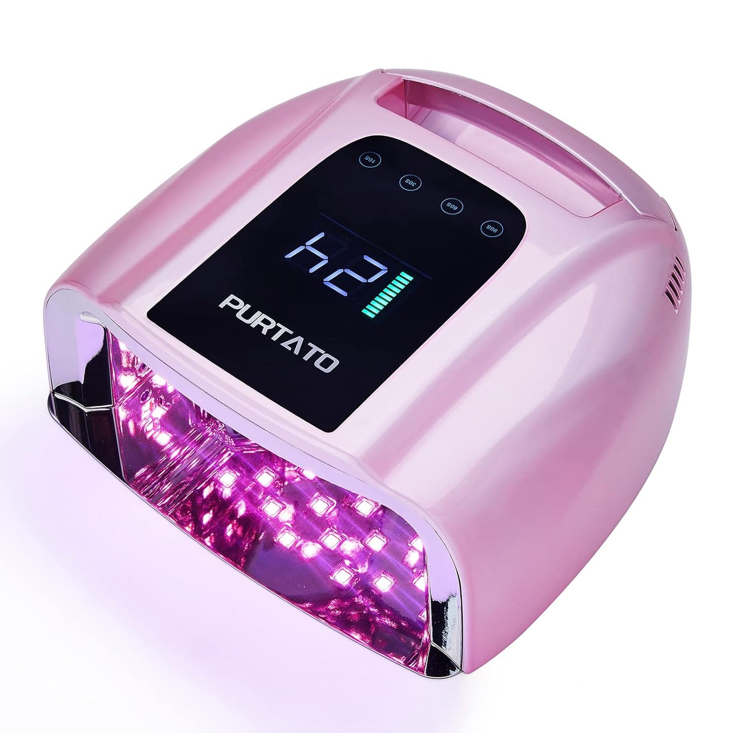 Professional Rechargeable 96W UV LED Nail Lamp - Cordless Design, Removable Stainless Steel Bottom | Plating Silver, 4 Timer Settings