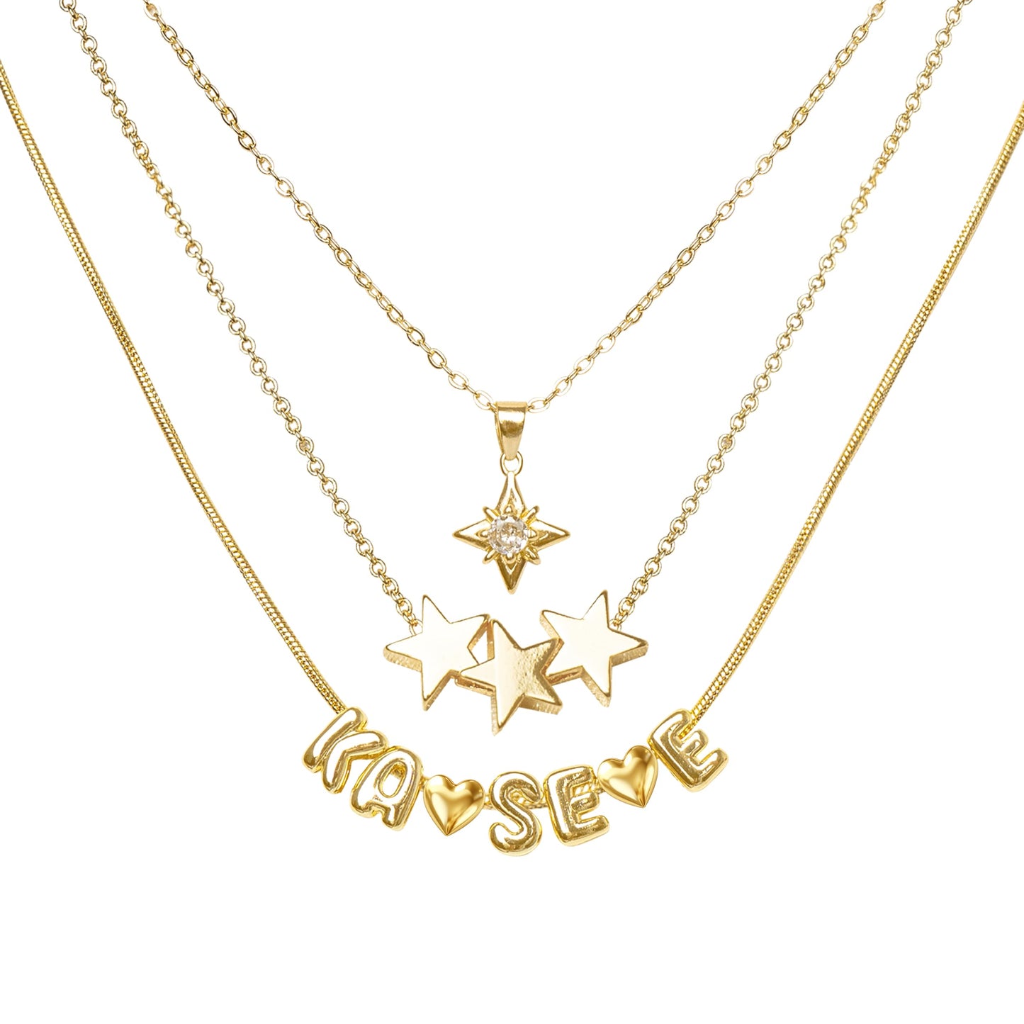 NEOVISTA Layered Necklaces For KATSEYE Merch - 18K Gold-Plated Charms Stackable Gold Necklace for Concert & Everyday Outfit, Adjustable Necklace Jewelry Fan Gift for Women