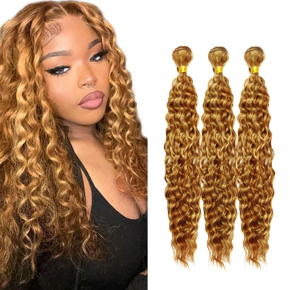 2YH P27/30 Deep Wave Bundles Hair Extensions 14 16 18 Inch