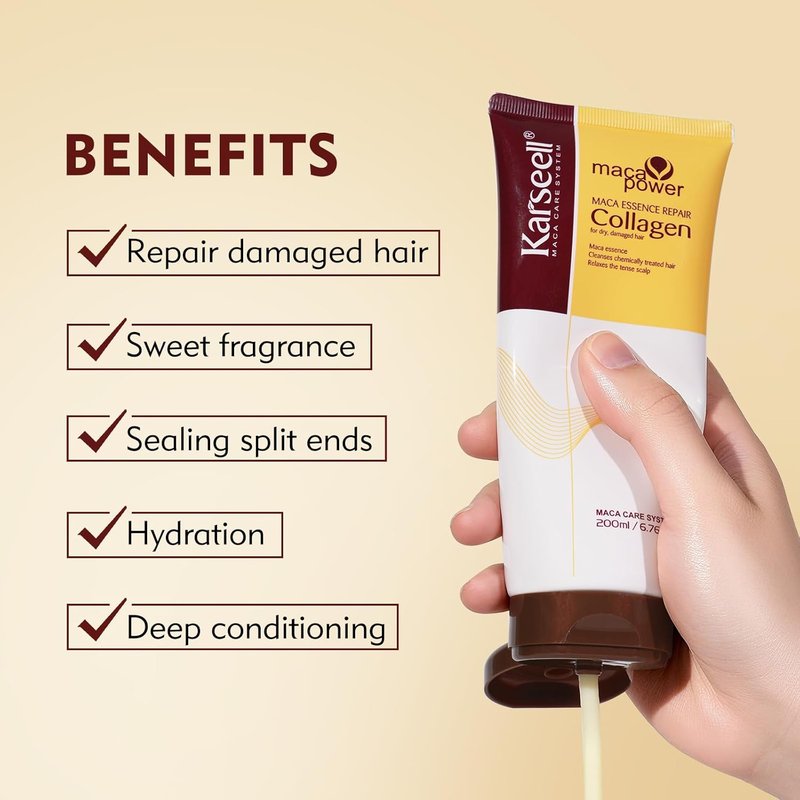 Karseell Collagen Hair Mask - Deep Repair Treatment with Argan Oil | 200ml for All Hair Types
