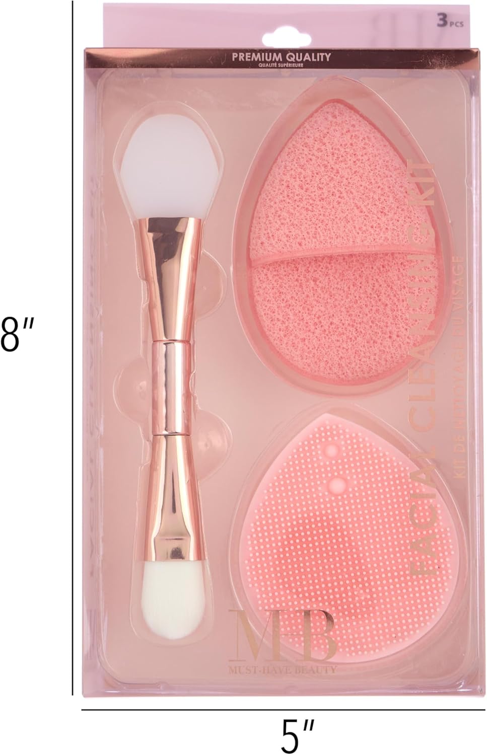 Facial Cleansing Kit - Silicone Scrubber, Exfoliating Sponge & Dual-Ended Mask Applicator | Spa-Quality Skincare Tools for Women