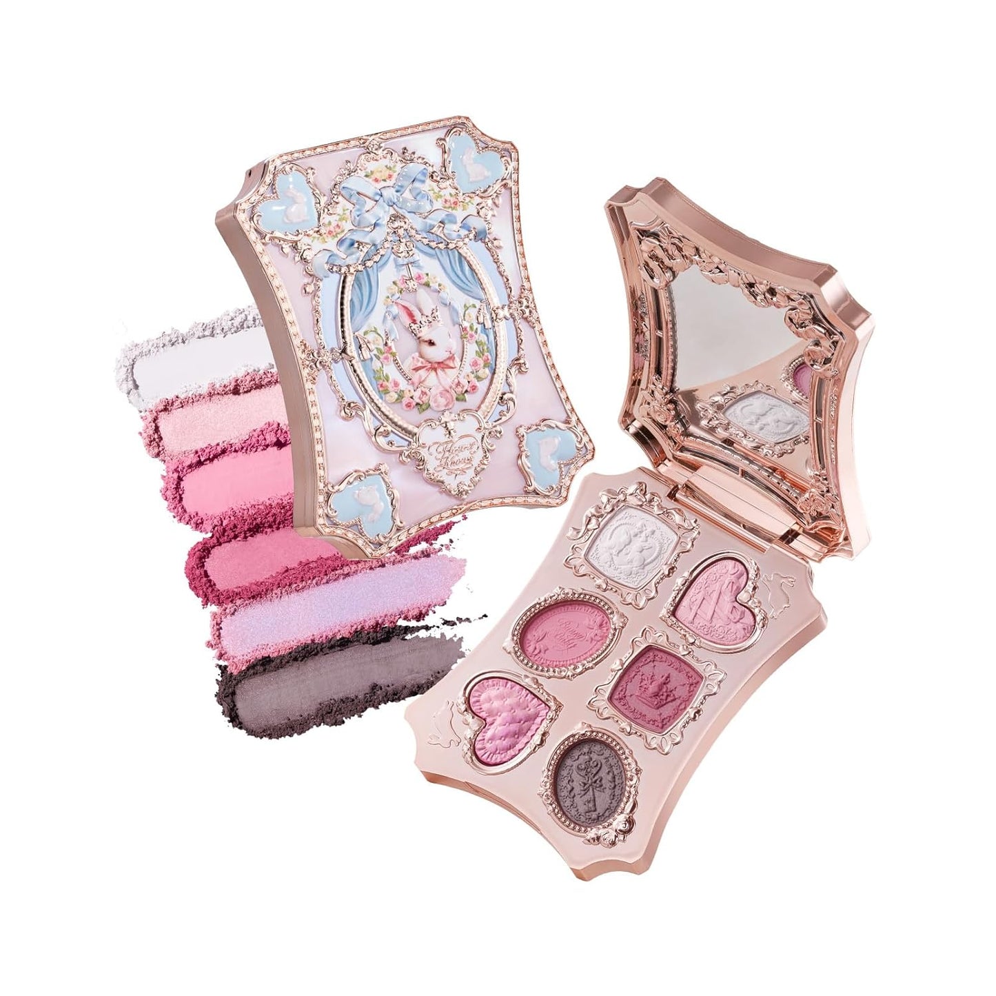 Bunny Garden 6-Color Makeup Palette | Blendable Berry Pink Shades - 2 Matte, 2 Shimmer, 2 Satin - 0.23 oz