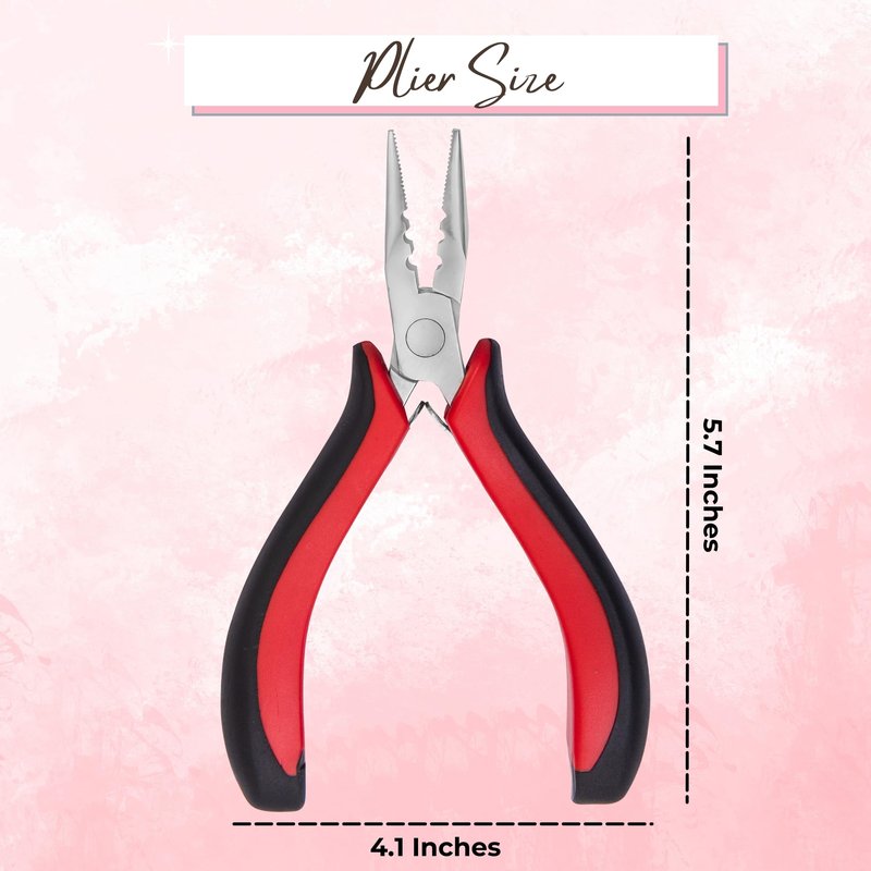 SIVOTE Nano Ring Plier with Grip – 3 Holes Mini Hair Extension Pliers for Beads – Professional Hair Pliers for Micro Nano Ring Hair Extensions & Bead Removal Tool
