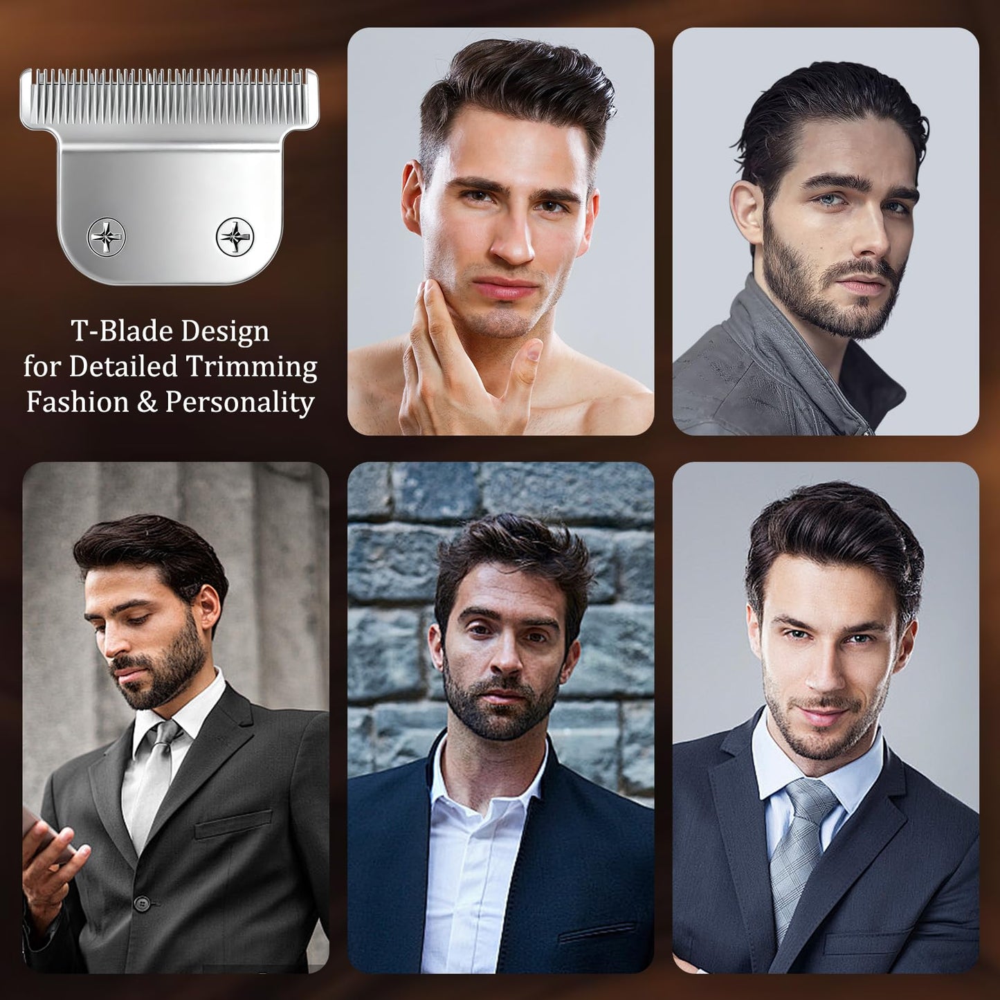 T-Blade Detachable Replacement Blades Compatible with Wahl Trimmers 9864/9864SS/9686/9818A/9854L/9876L/WSS3L/SS2L,High-Quality 440C Stainless Steel,0.5mm Precision Cut, Professional Grooming,1 Pack