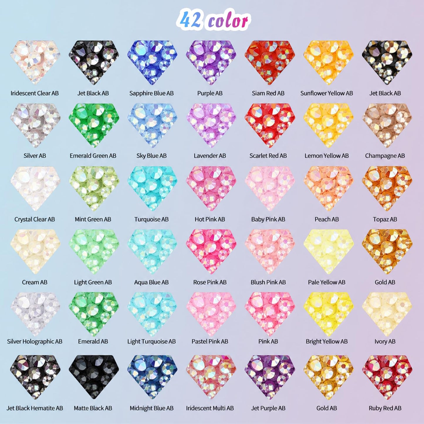 42000Pcs Bedazzling Kit with Rhinestones, 42 Colors 3mm Resin Jelly Flatback Gems, Bedazzling Gems with 3Pcs B7000 Jewelry Glue & Tools, Bedazzler Kit for DIY Arts & Crafts Gifts