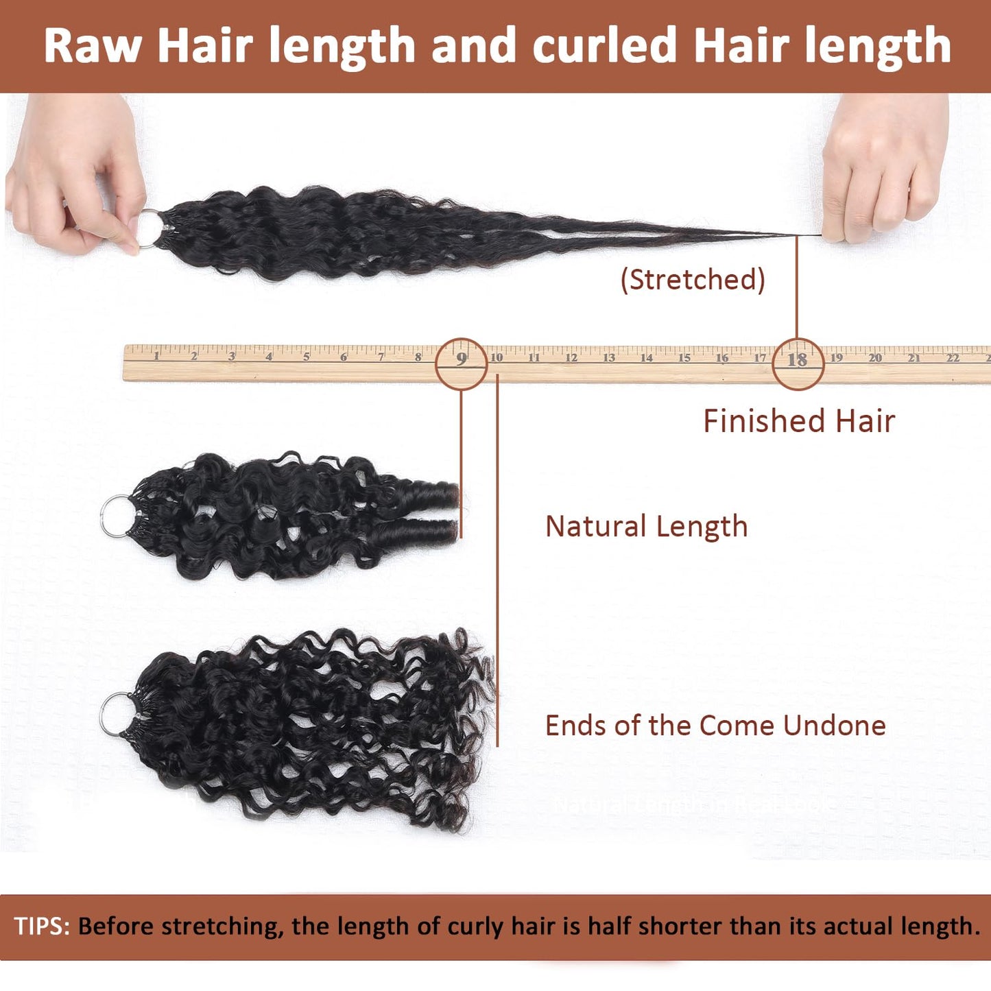Burmese Curly Crochet Hair - Miracle Knots for Black Women | 18 Inch, 125g, 100 Strands