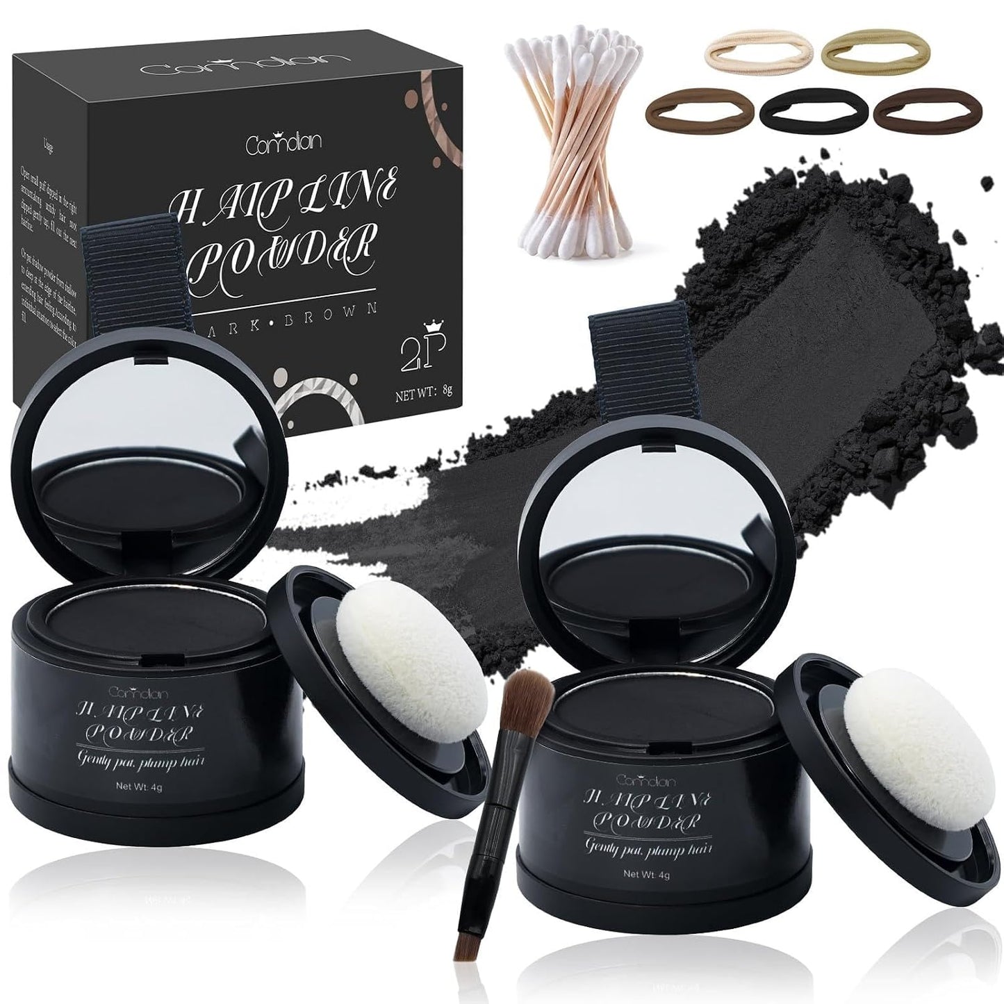 Hairline Powder for Women & Men - Root Touch Up for Thinning, Gray Hair & Bald Spots | 2 Pack, White
