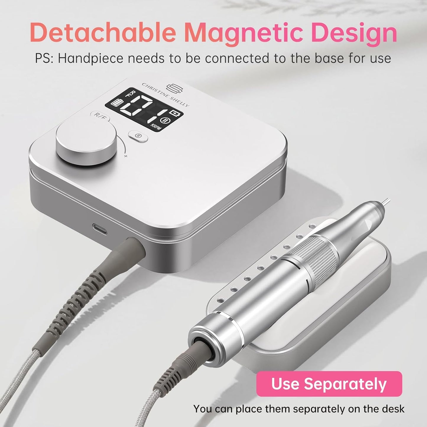 Rechargeable Nail Drill - 35000 RPM Electric Efile for Acrylic & Gel Polishing | Complete Bits Kit