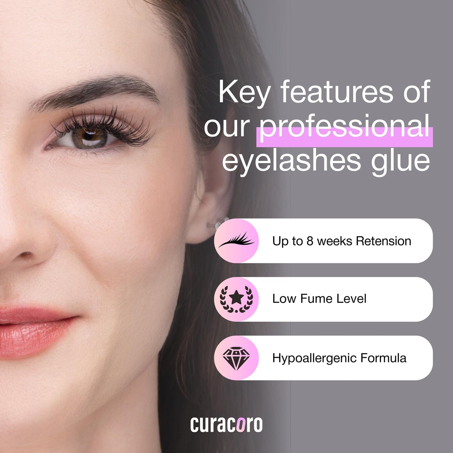 Curacoro Double Speedy Eyelash Extension Glue 5ml, 0.5-1s Dry Time