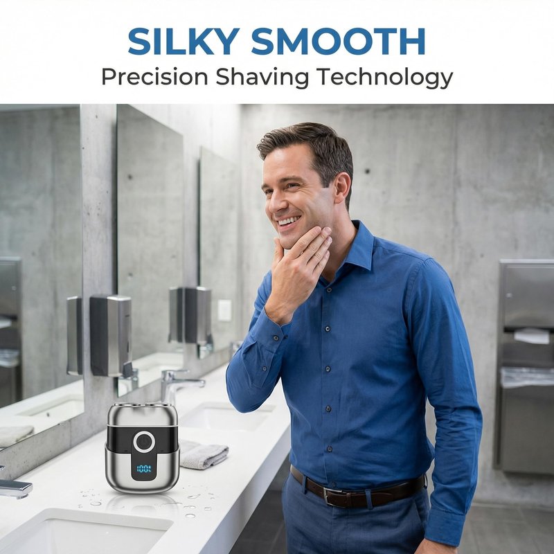 Electric Razor for Men, Compact Travel Razor with LED Screen, IPX7 Waterproof Wet/Dry Foil Shaver, USB-C Rechargeable, Mini Razor, Ideal Gift for Men
