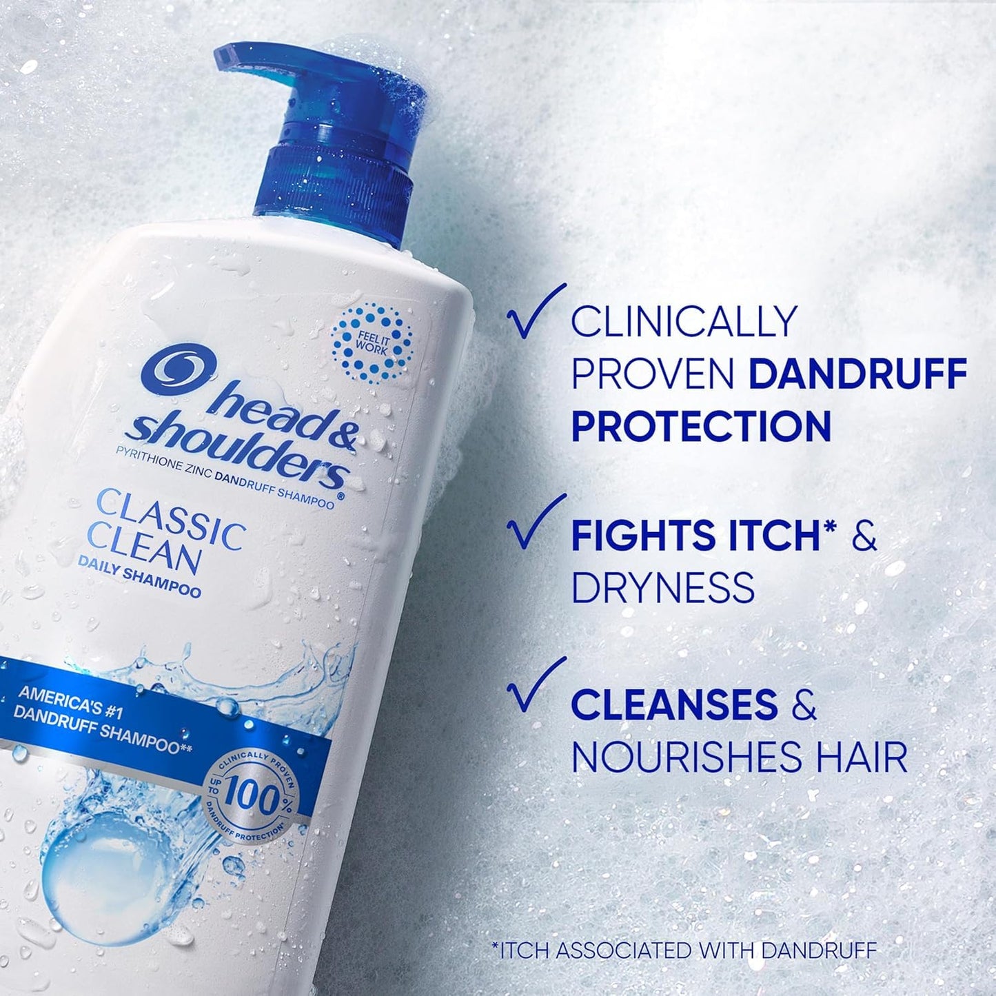 Head & Shoulders Anti-Dandruff Shampoo - 1% Pyrithione Zinc, Flake Control & Scalp Care | 32.1 fl oz Twin Pack