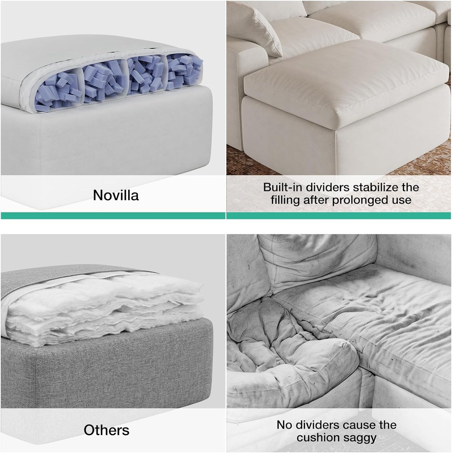 Modular Cloud Couch - Modern Sectional Sofa with Smart Coil® Support | Chenille Fabric, 5-Seater, White