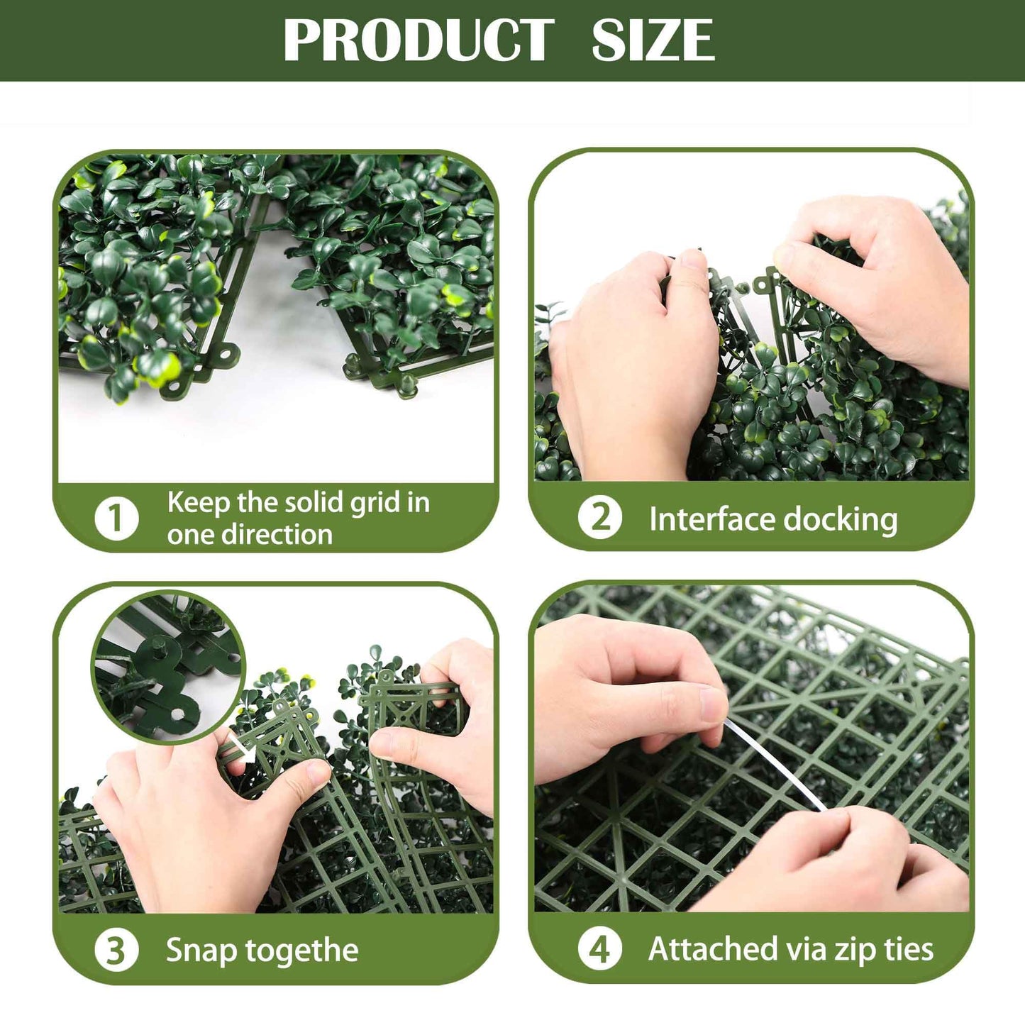 TURF XPRESS 12PCS 10"x 10" Artificial Boxwood Wall Panels, UV-Anti Grass Wall Hedge Plant Panels for Indoor Outdoor Green Wall Decor Ivy Fence Covering Privacy