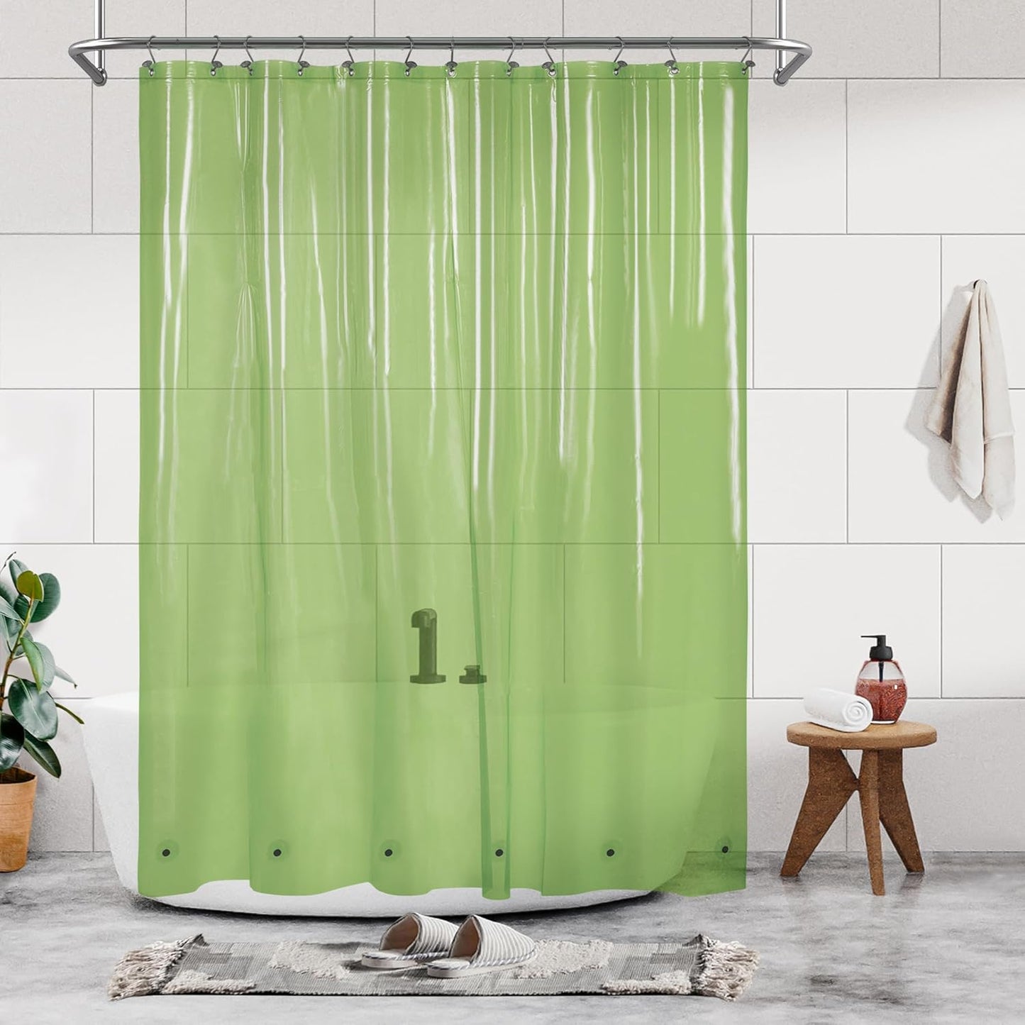 Clear Plastic Shower Liner - Premium Waterproof PEVA Curtain with Rustproof Grommets & 3 Magnets | Standard Size