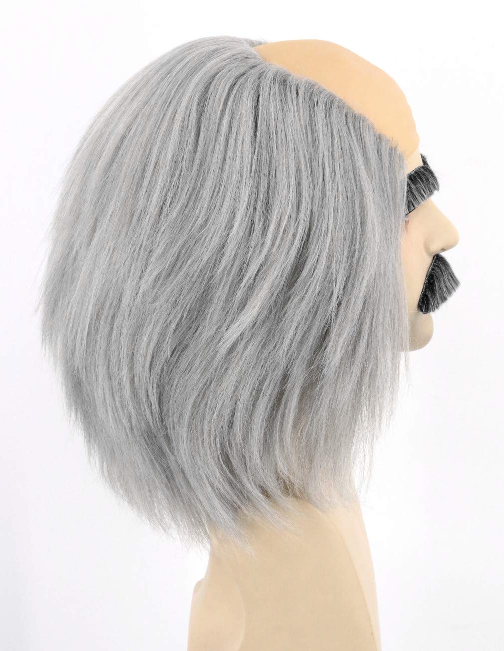 Topcosplay Mad Scientist Wig Old Man Wigs Halloween Costume Bald Wigs With Moustache Eyebrows