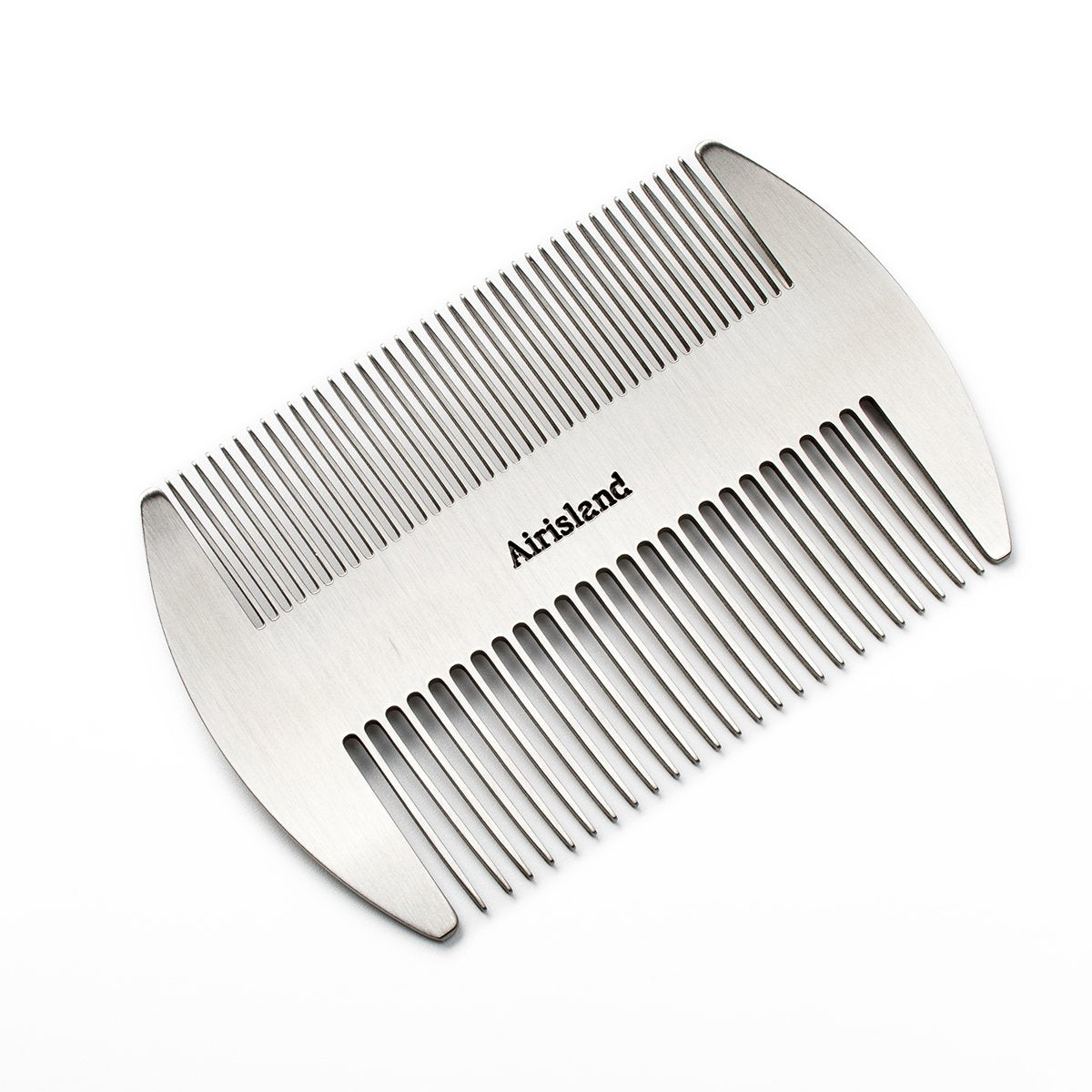 Airisland Dual Action Stainless Steel EDC Credit Card Size Wallet Comb - Anti-Static Hair and Beard Comb for Men