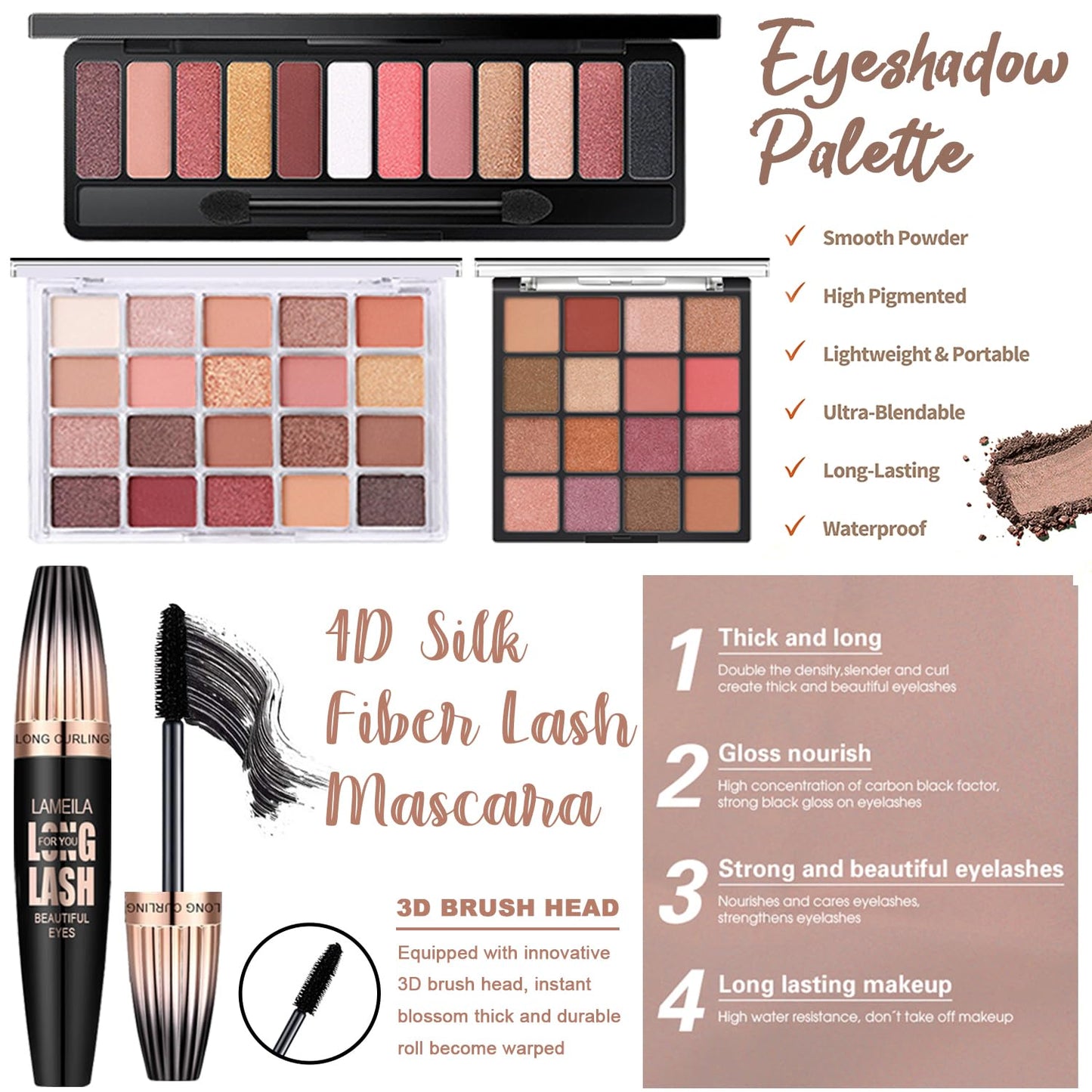 All-in-One Makeup Kit for Women - Complete Gift Set with Eyeshadow, Foundation, Lipstick & Tools | Ideal for Daily Wear & Parties