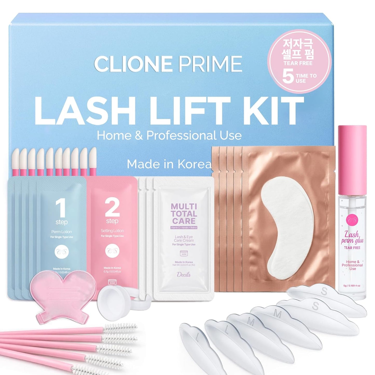 Korean Lash Lift Kit | Eyelash Perm & Eyebrow Lamination for Stunning Results - Complete Set