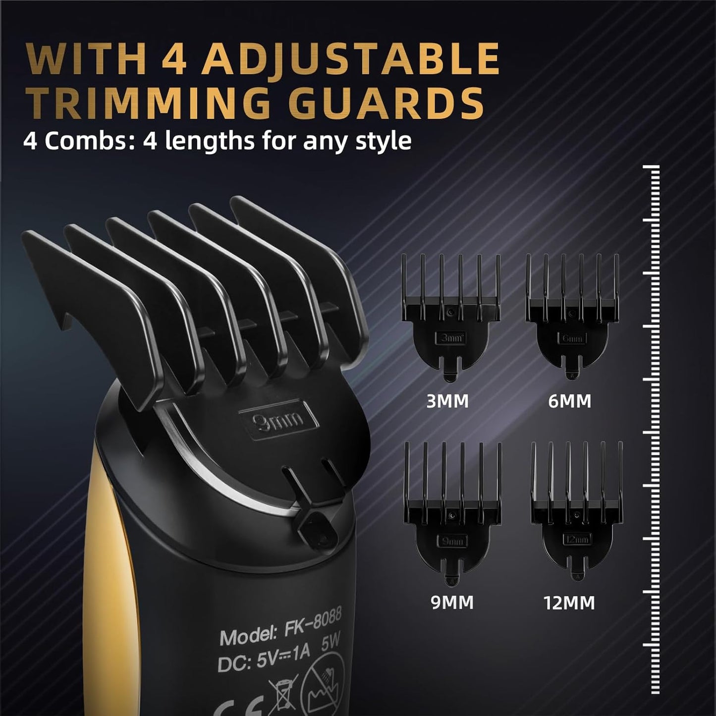 Beard Trimmer for Men - Rechargeable Electric Hair Trimmer & Grooming Kit | Ideal for Mustache, Face & Body Care