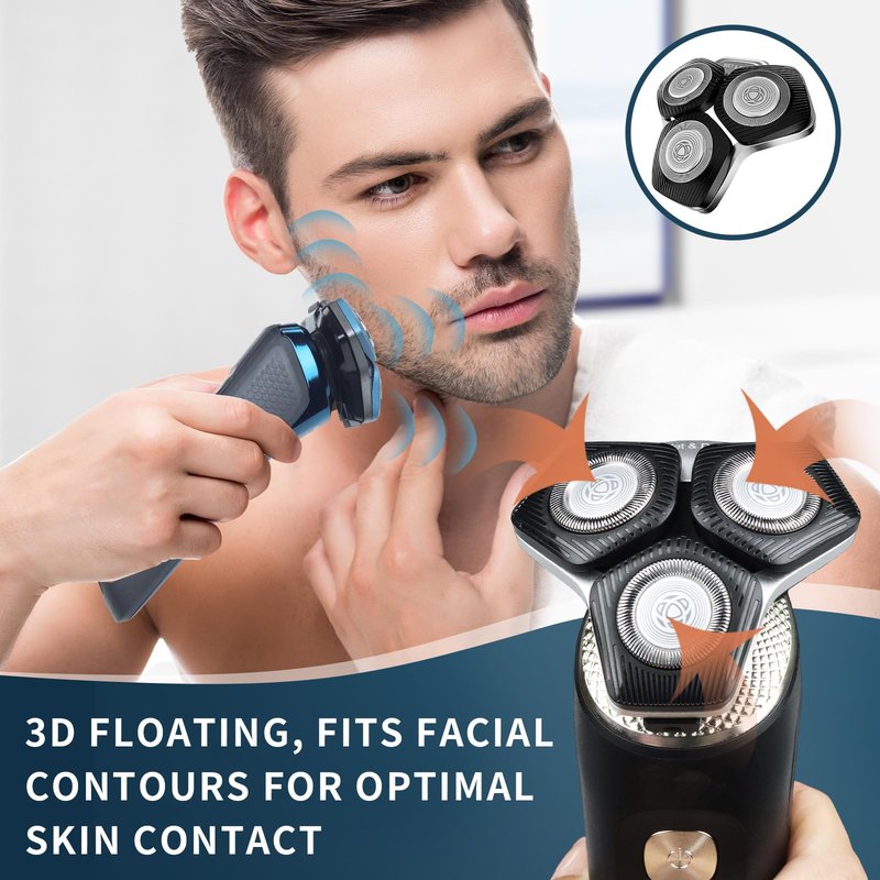 2 Pack SH71/50 Shaving Heads Compatible with Phili*s Shavers Series S5000 (S5XXX),S7000 (S7XXX) (BLACK)