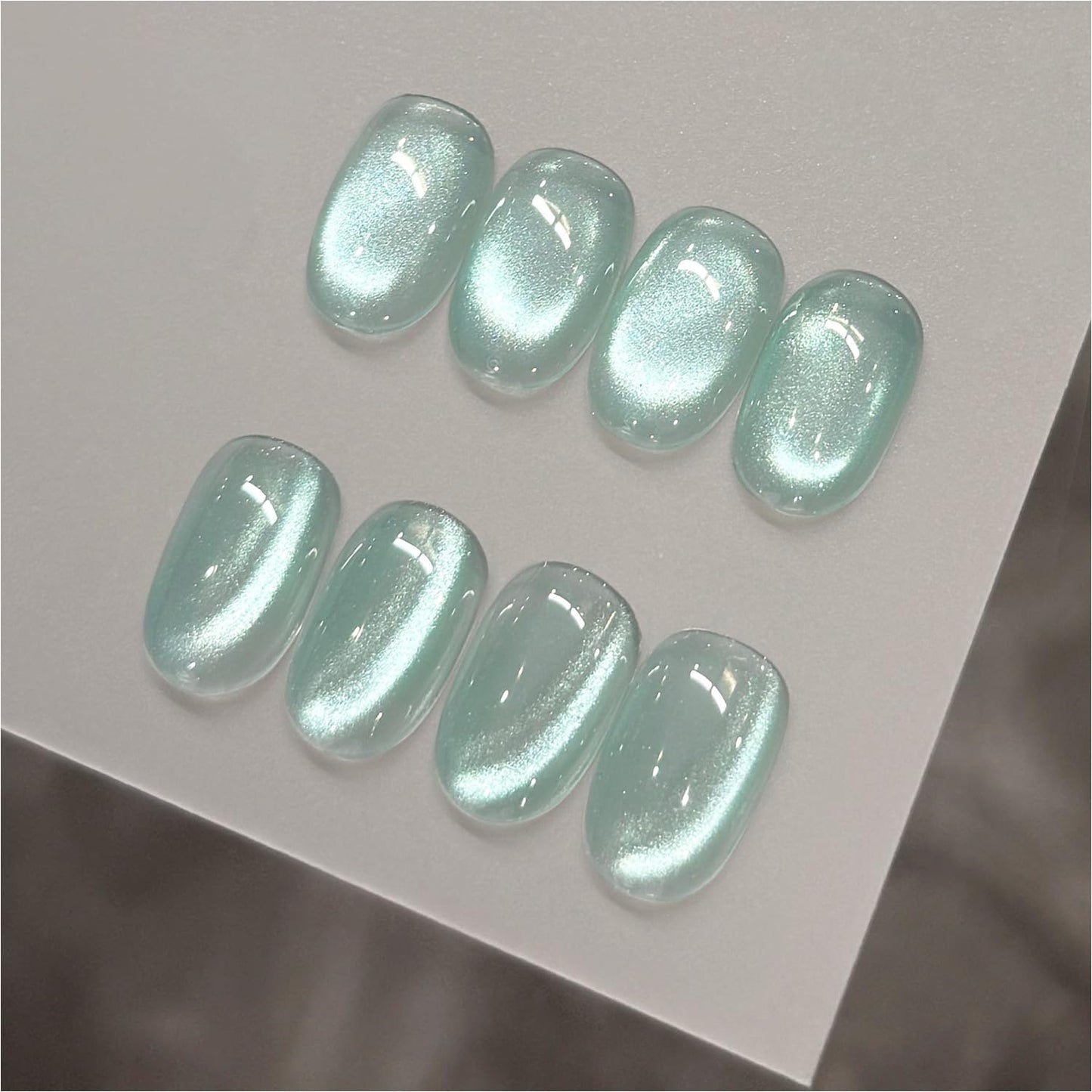Glassy Cat Eye Gel Nail Polish - 16ml Holographic UV Gel with Magnet | Silvery Moonlight Reflective Finish