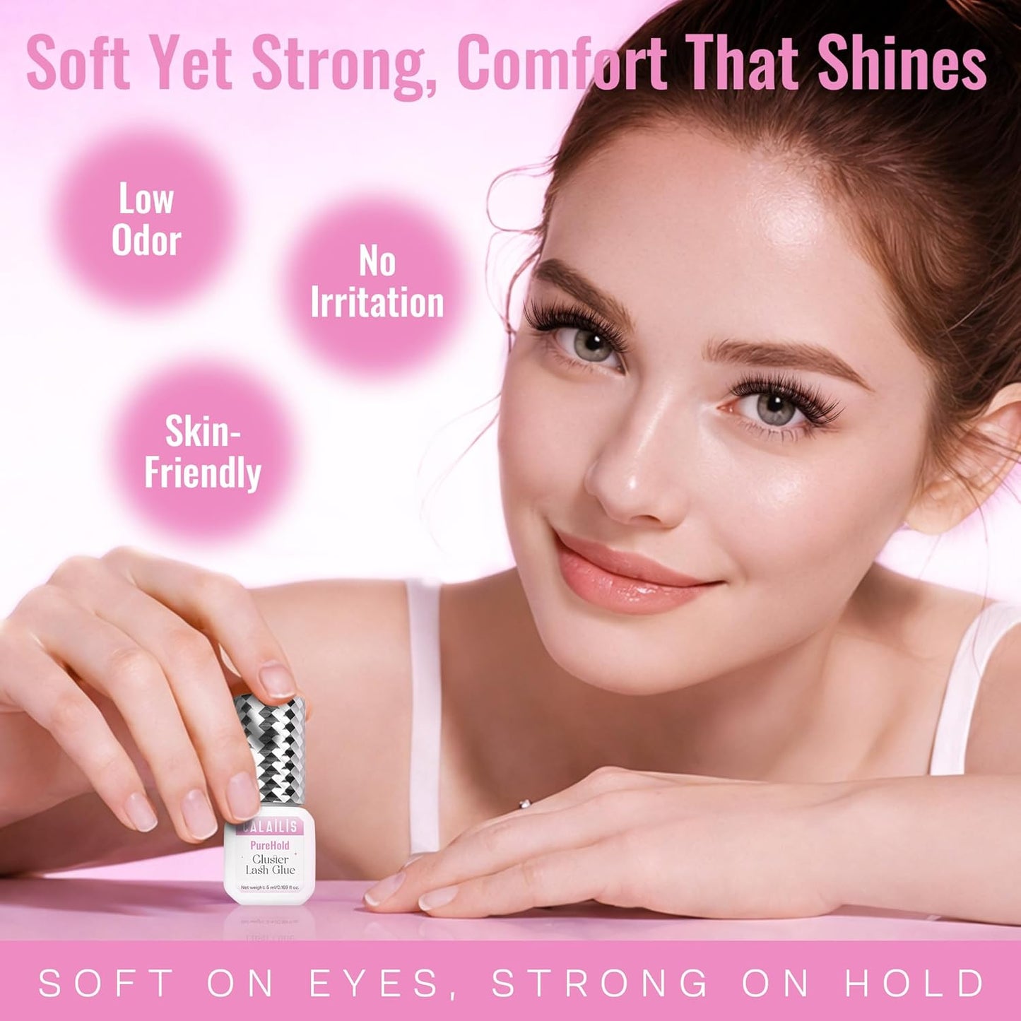 Lash Cluster Glue - Strong Hold Waterproof Adhesive for Eyelash Extensions | 5ml, Lasts 4+ Weeks