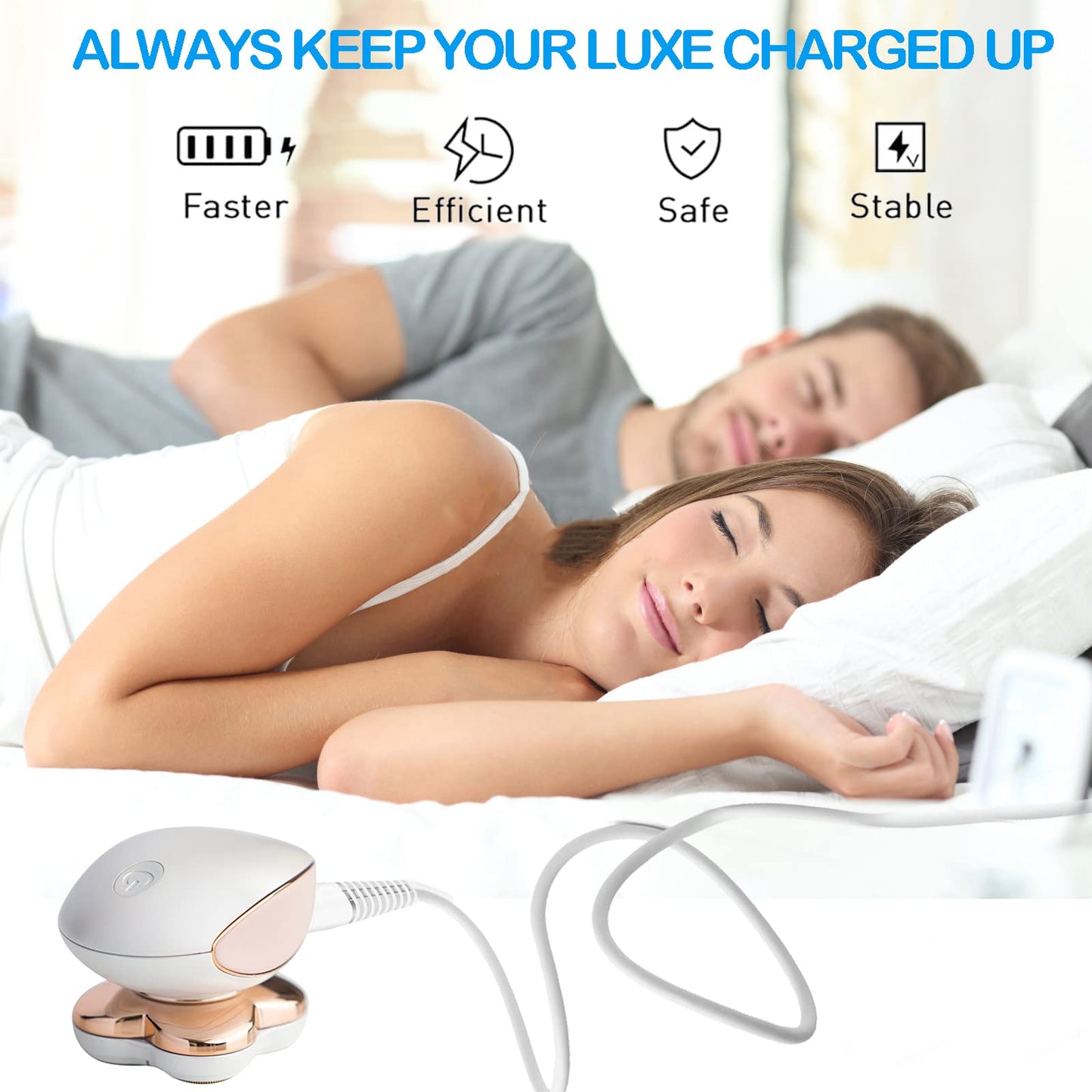 Charging Cable Replacement for Flawless Legs Shaver, 2 Pack Power Cord Electric Trimmer Charger Cable Charger Cord for Finishing Touch Flawless Legs Hair Remover Electric Shaver for Women, White
