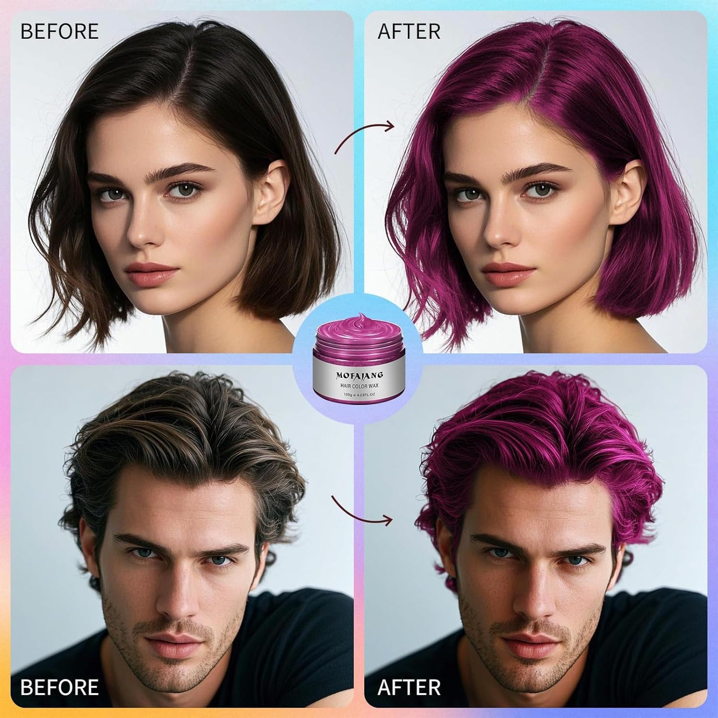 Temporary Pink Hair Color Wax - Washable Dye for Kids & Adults | 4.23 Oz, Perfect for Parties & Cosplay